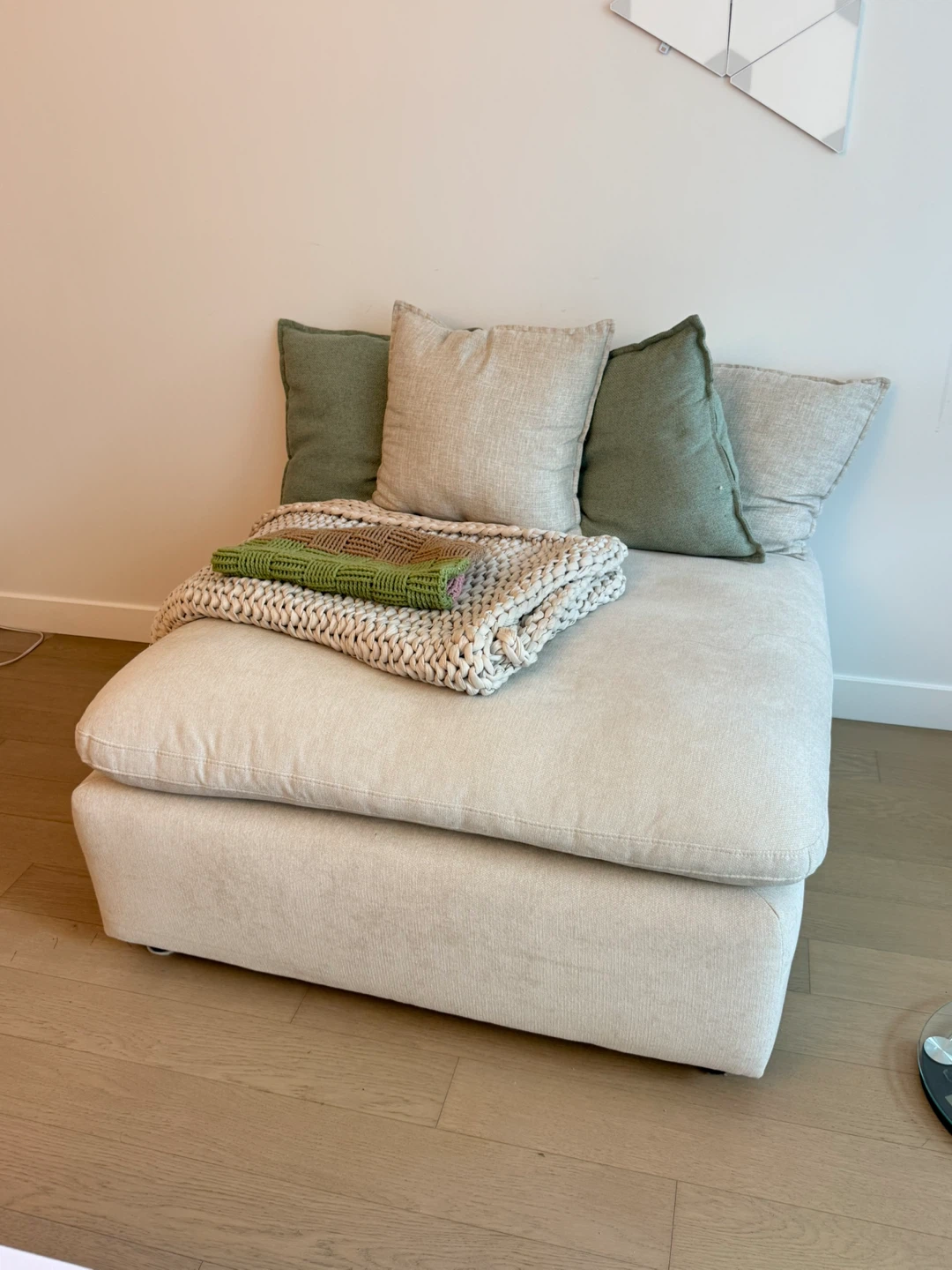 LIKE NEW Zone Cream 43" Oversized Square Ottoman - photo 4
