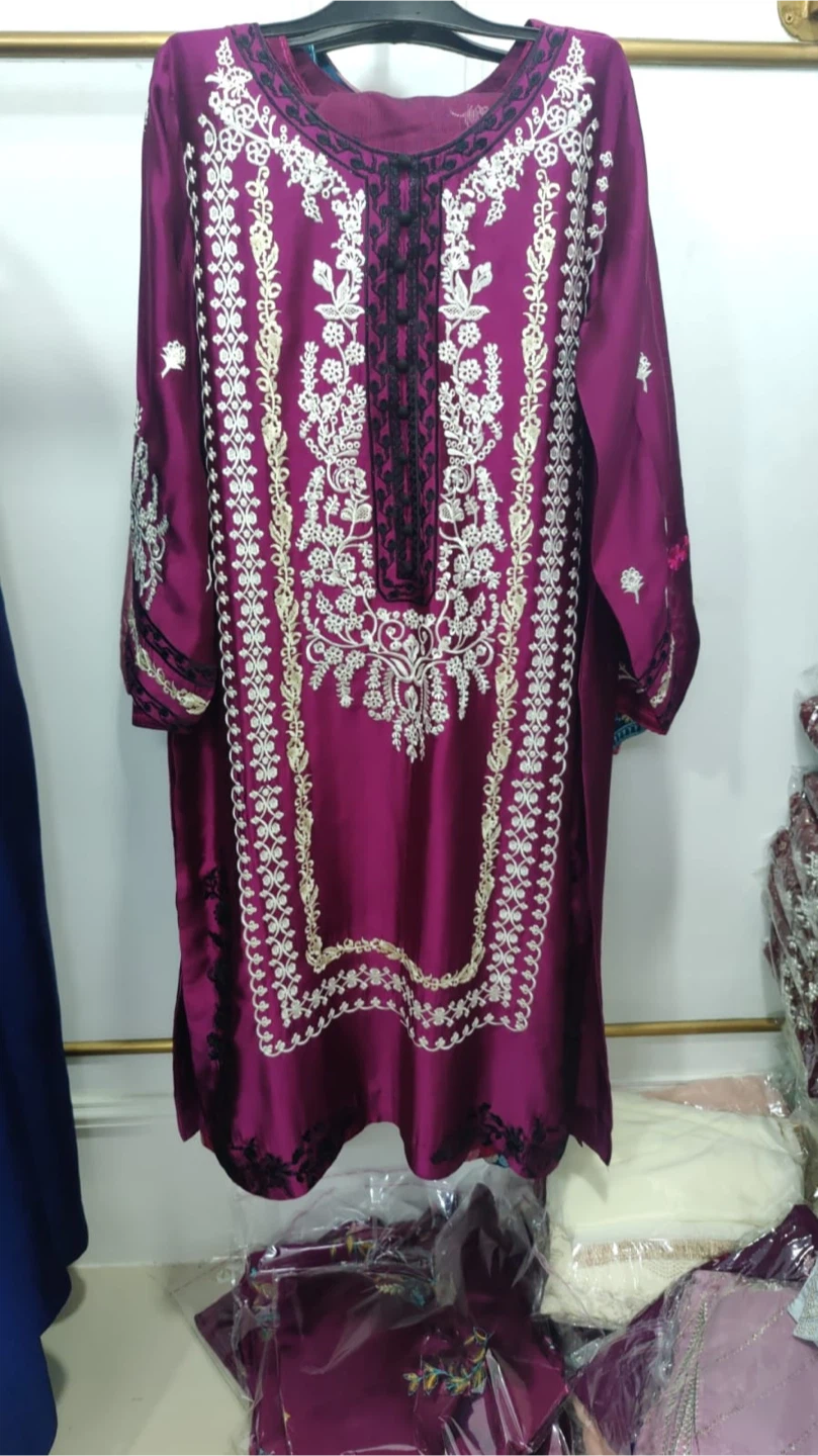 Embroidered Silk Kurti - Various Colours