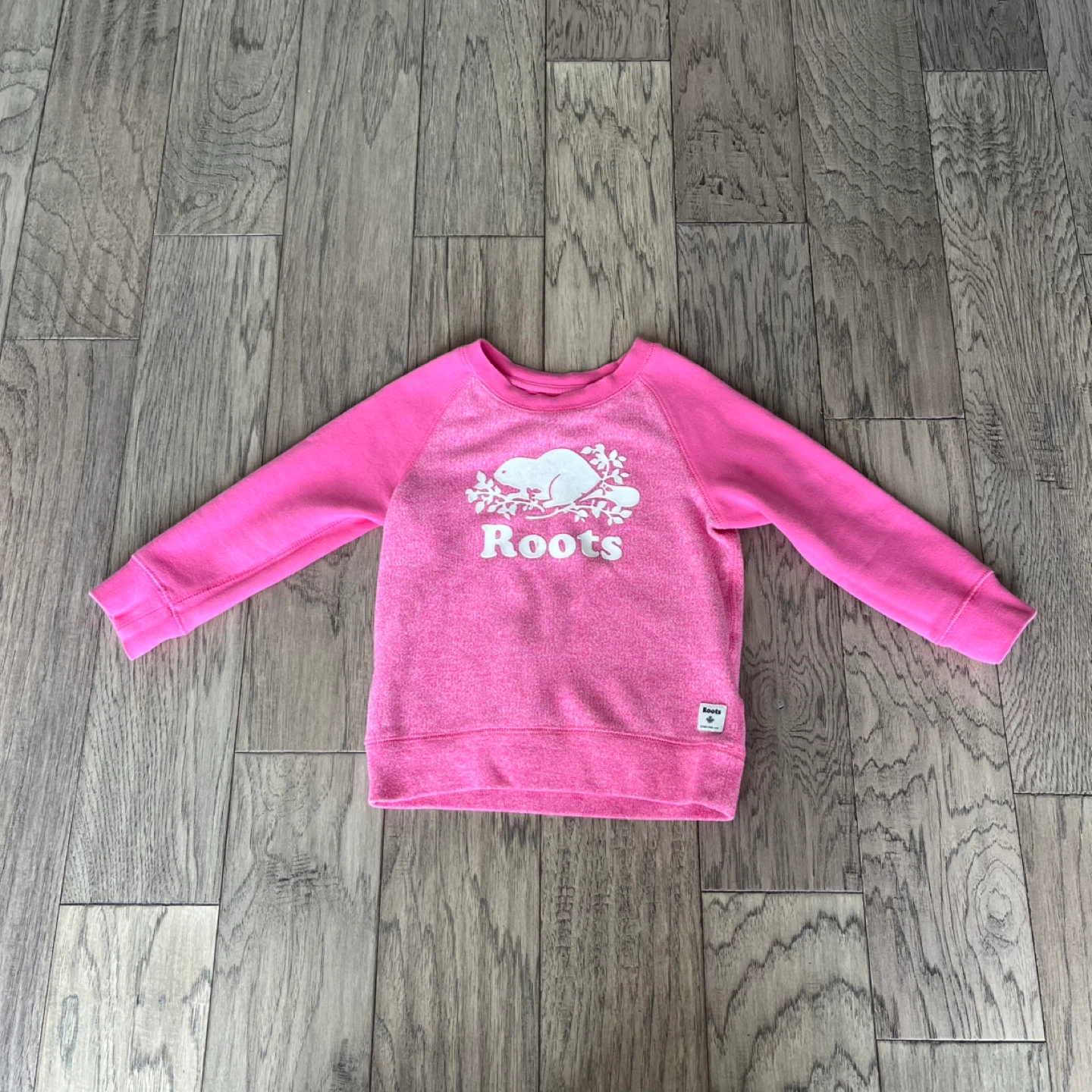 Roots Kids Pink Beaver Logo Sweatshirt - Size 4T