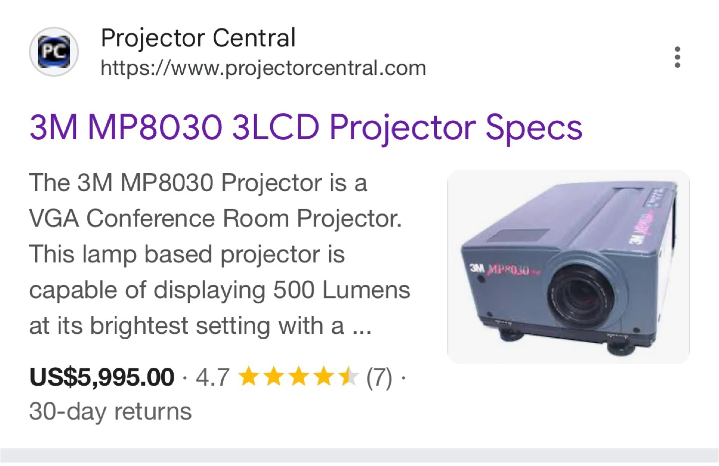3M MP8030 3LCD Projector