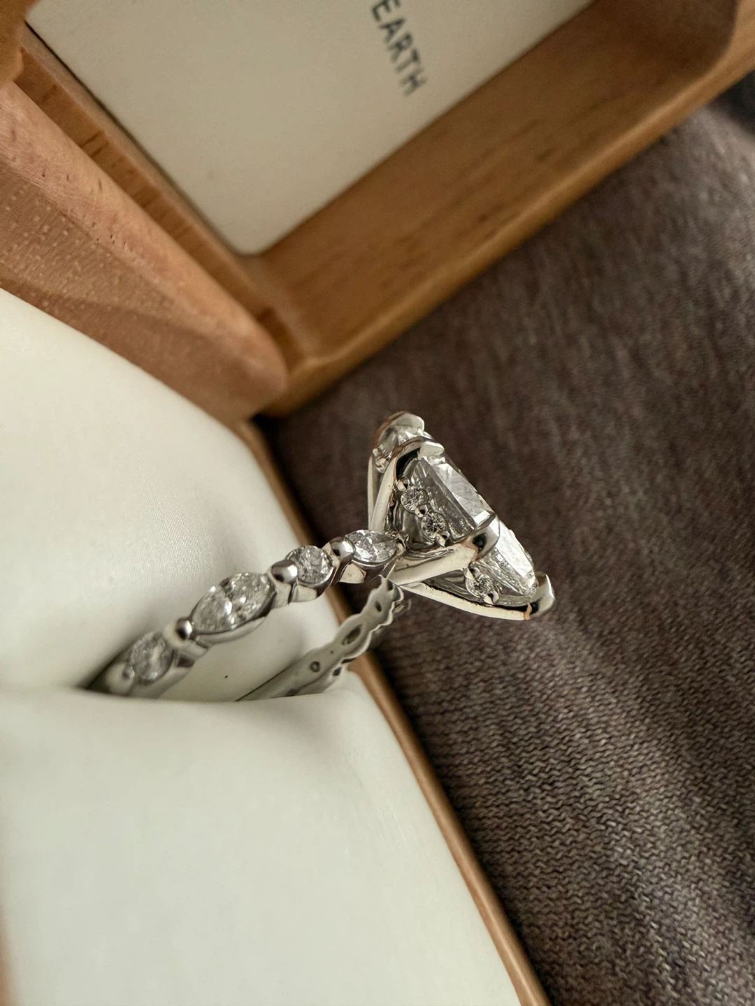 2.01ct Marquise Cut Natural Diamond Engagement Ring - photo 3