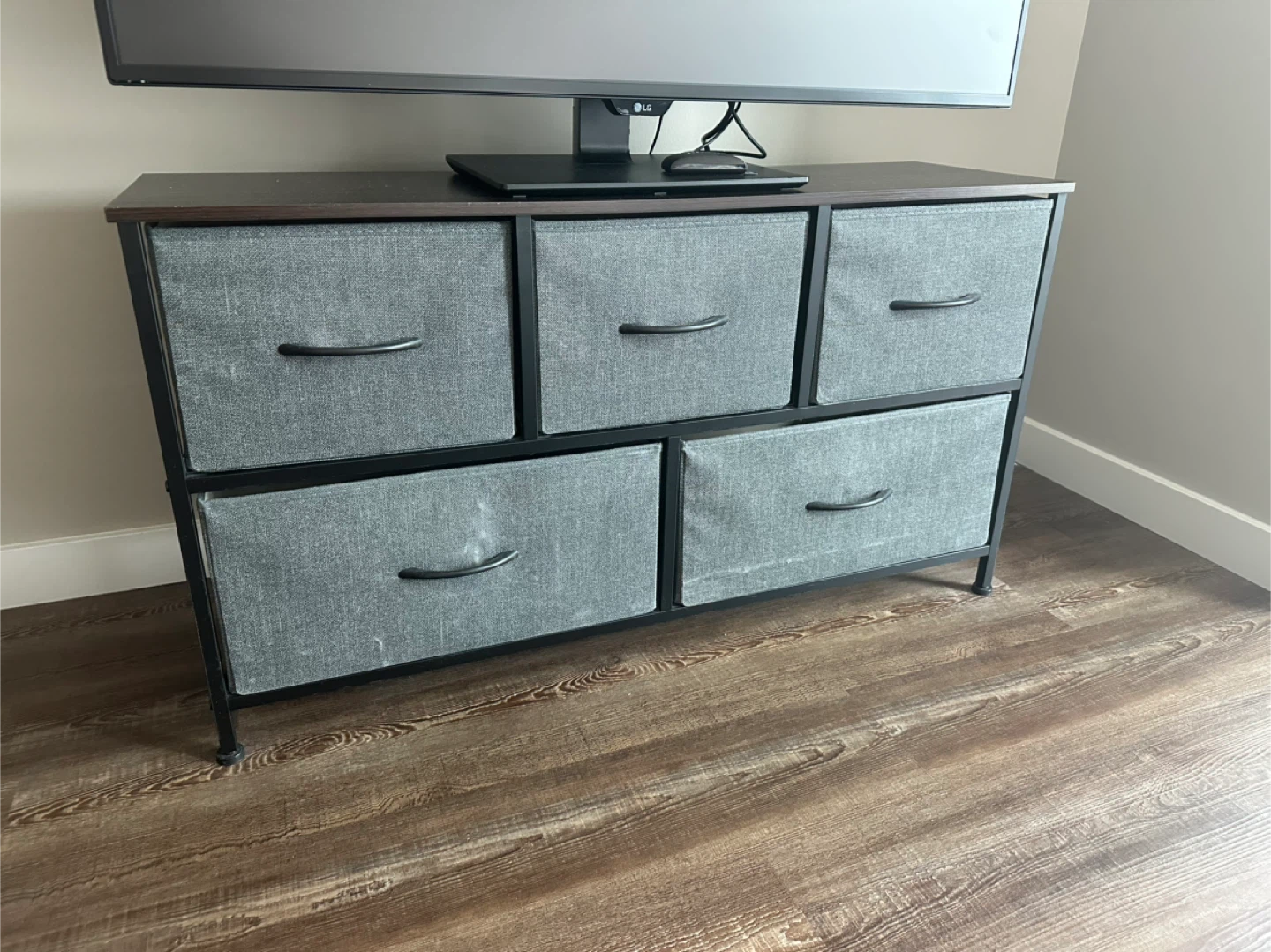 Fabric Drawer Dresser with Wood Top - photo 2