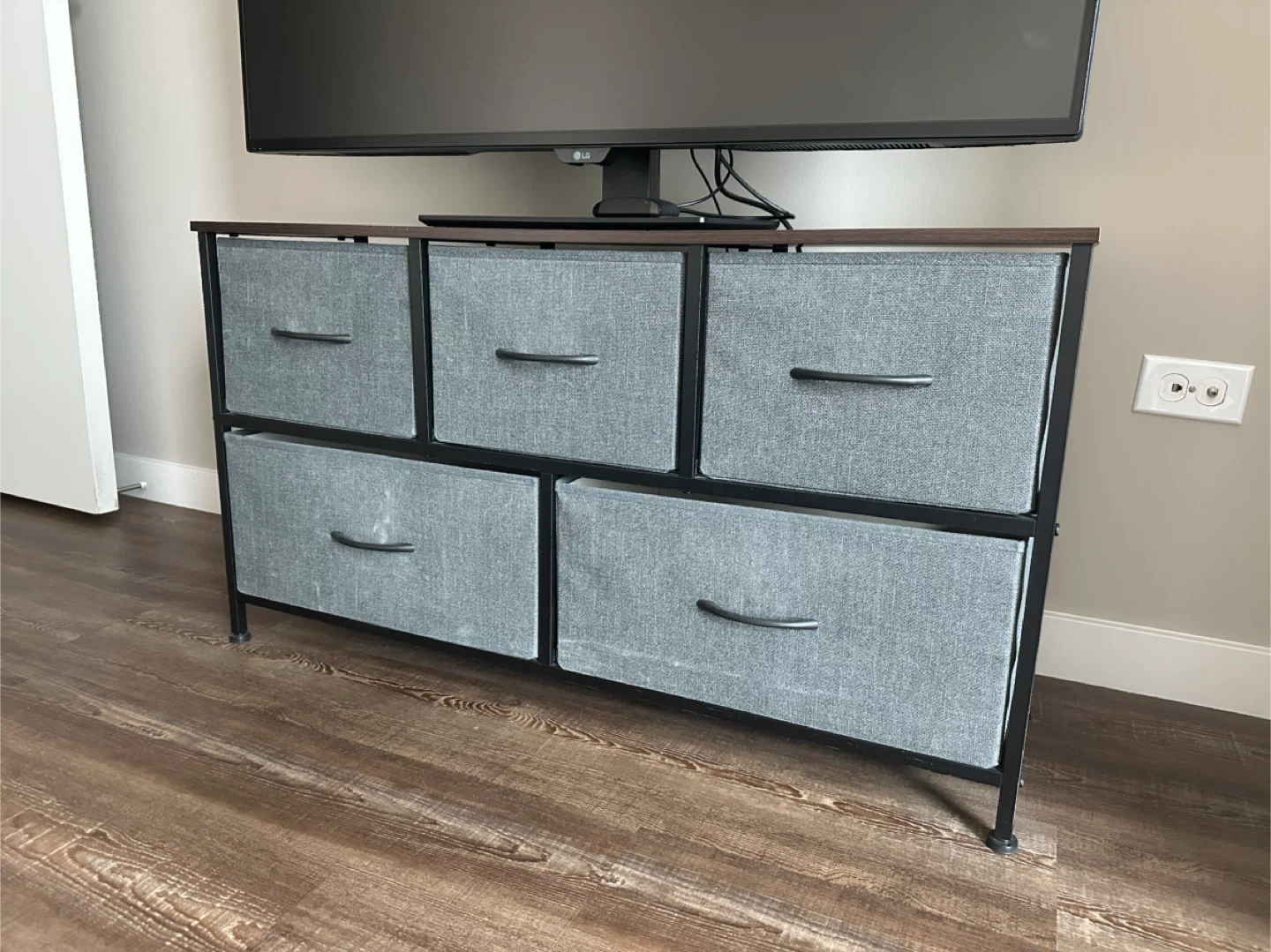 Fabric Drawer Dresser with Wood Top - photo 3