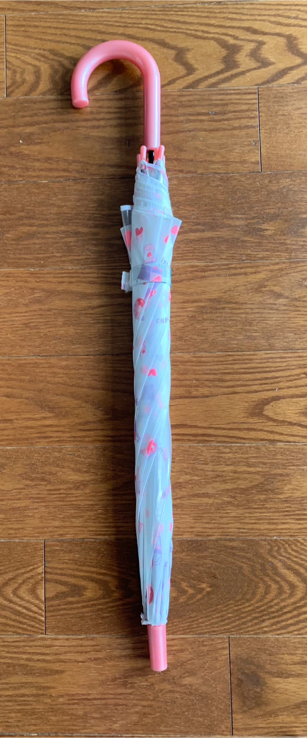 Children's Umbrella with Hearts and Sweets Pattern