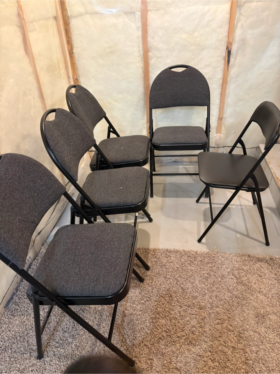 5 Folding Chairs Black - photo 2