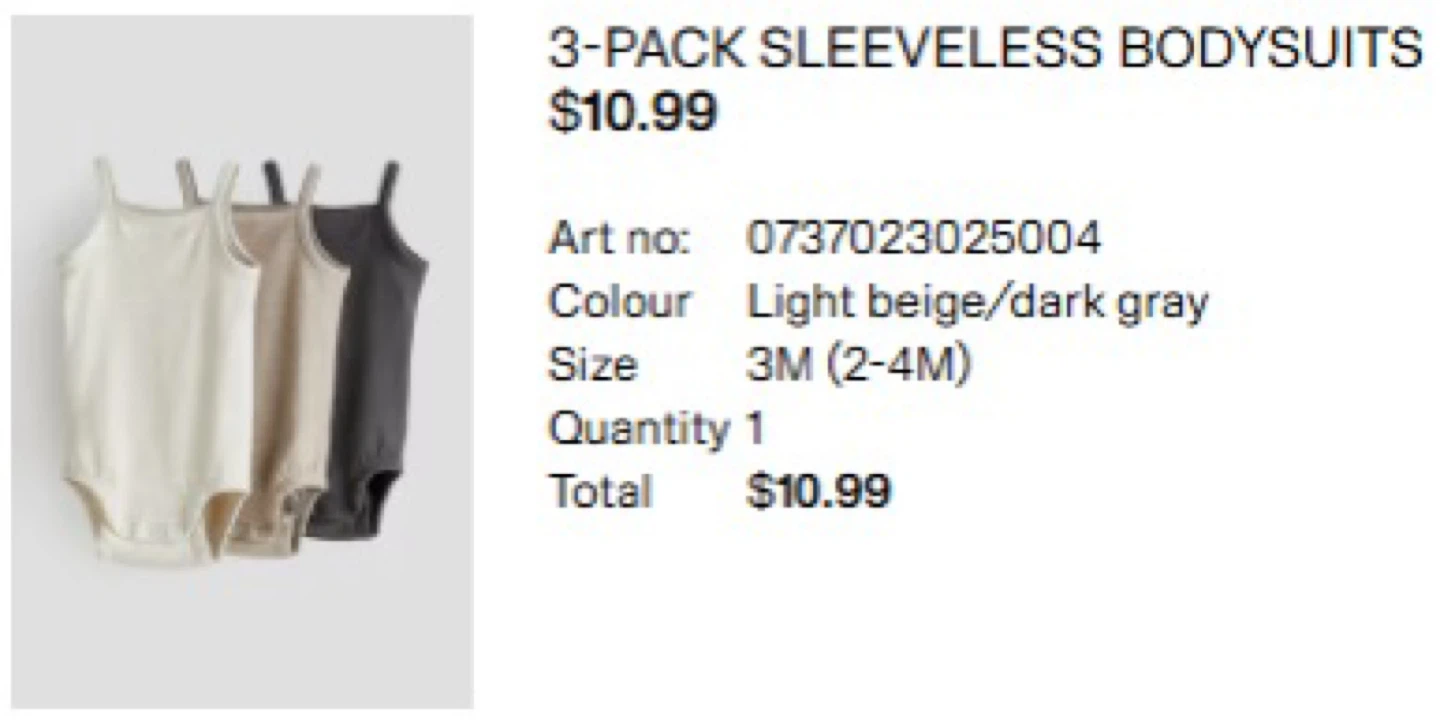 3-Pack Baby Sleeveless Bodysuits - Size 3M - photo 2