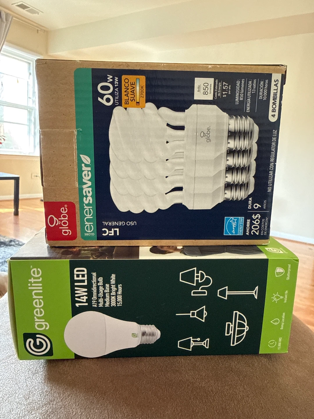 Greenlite & Globe Enersaver bulbs 🥕