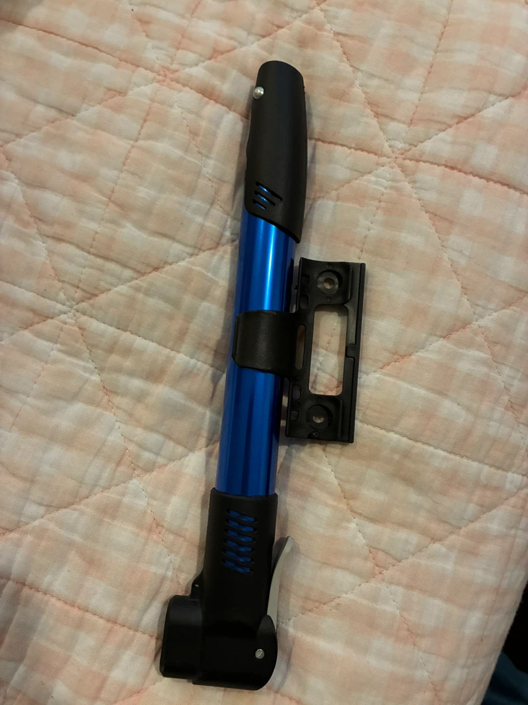 Blue Bicycle Pump with DTUCYCLE Saddle Bag