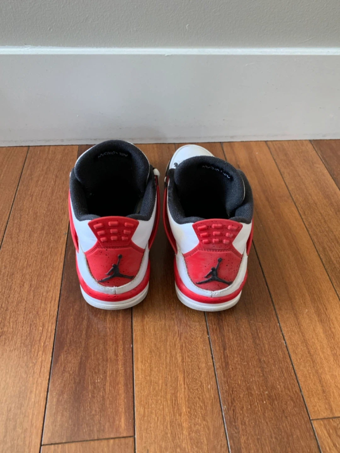 Jordan 4 Youth White Red Basketball Shoes - photo 2