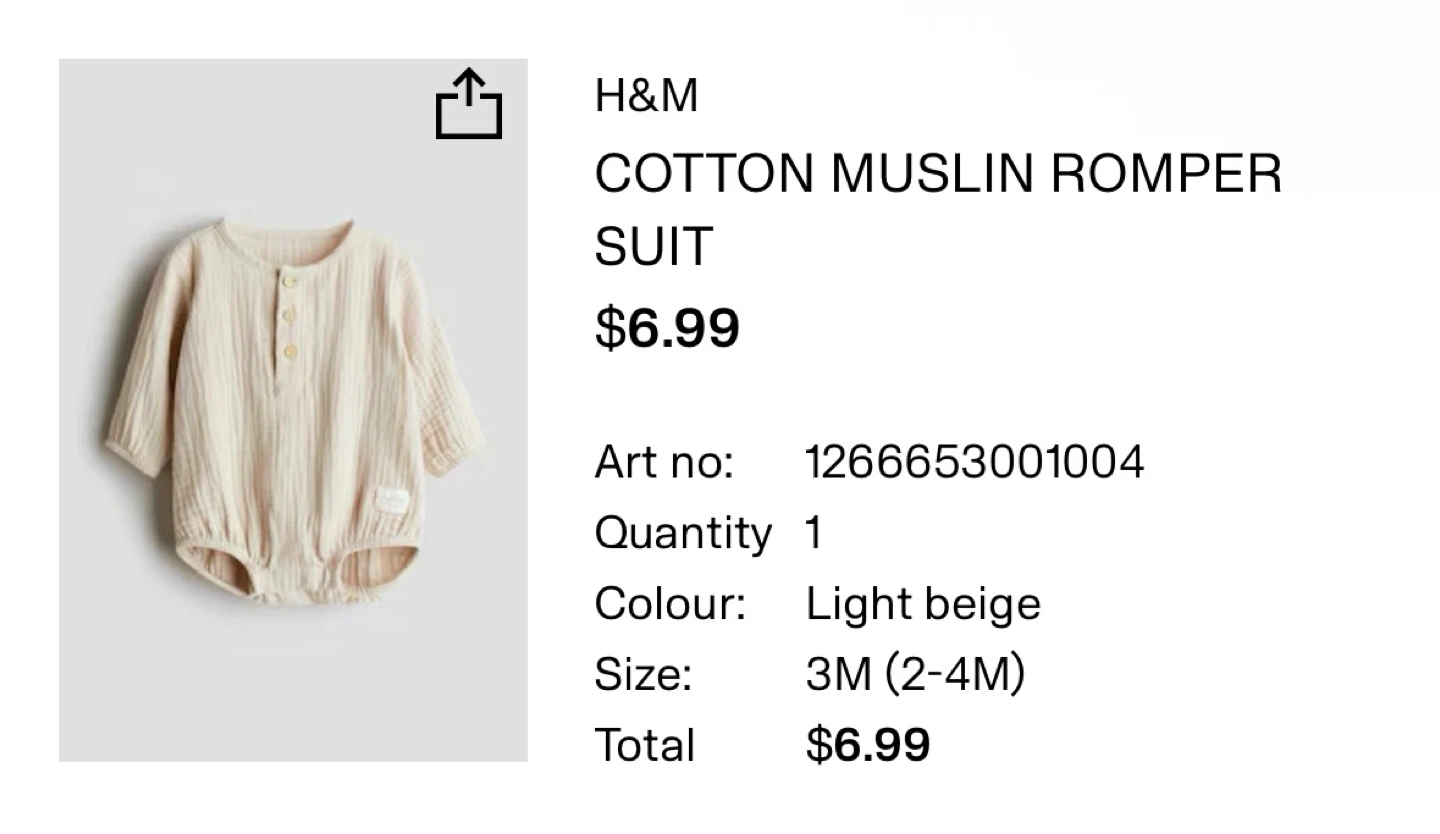 Muslin Romper baby Suit - 3 Months - photo 3