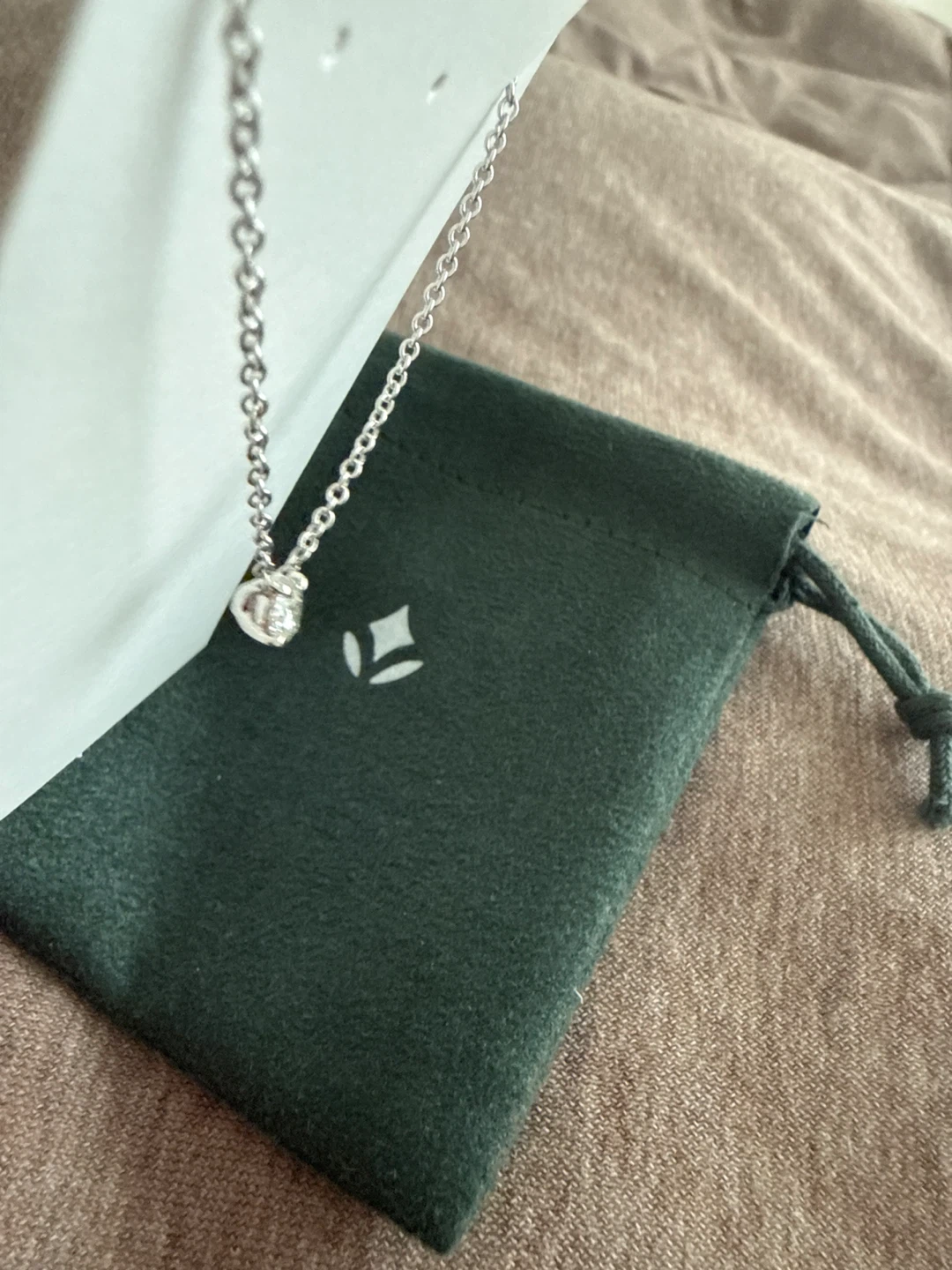 Silver lab created Diamond Solitaire Necklace - photo 2