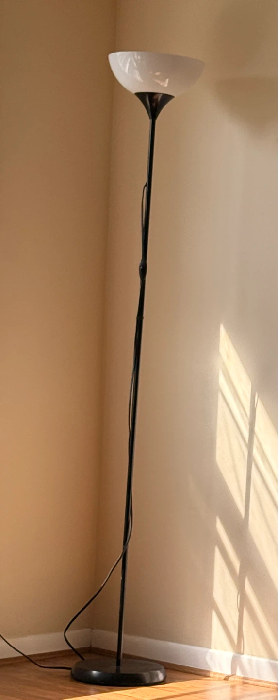 Black Arc Floor Lamp with White Shade 🥕