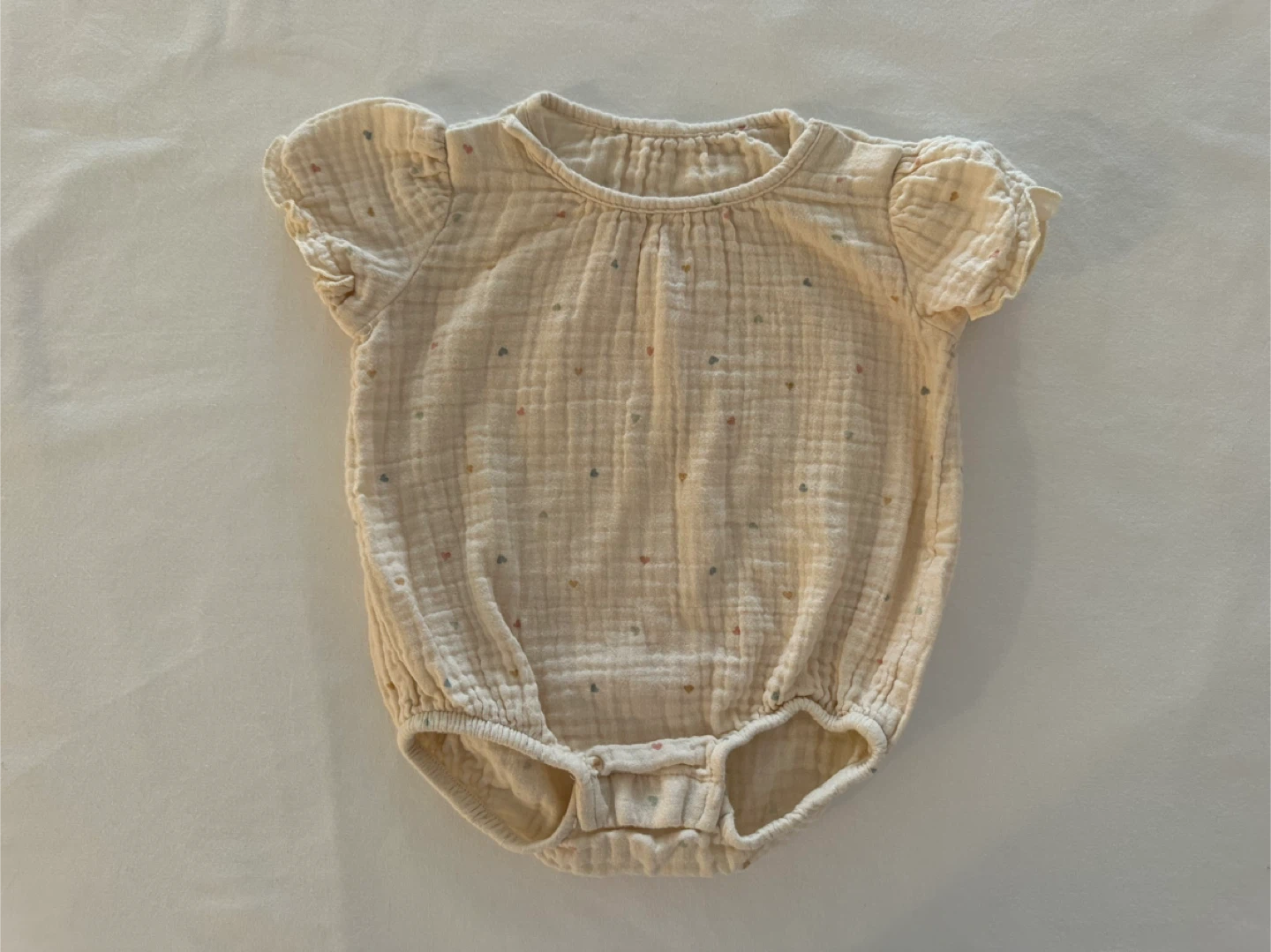 Cotton Muslin Romper Baby Suit with hearts 3 Months