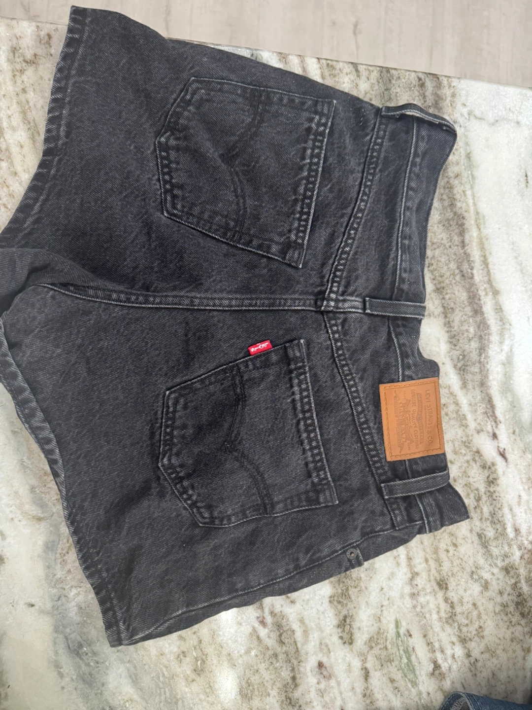 Levi's 501 High Rise Denim Shorts Black Size 27 - photo 4