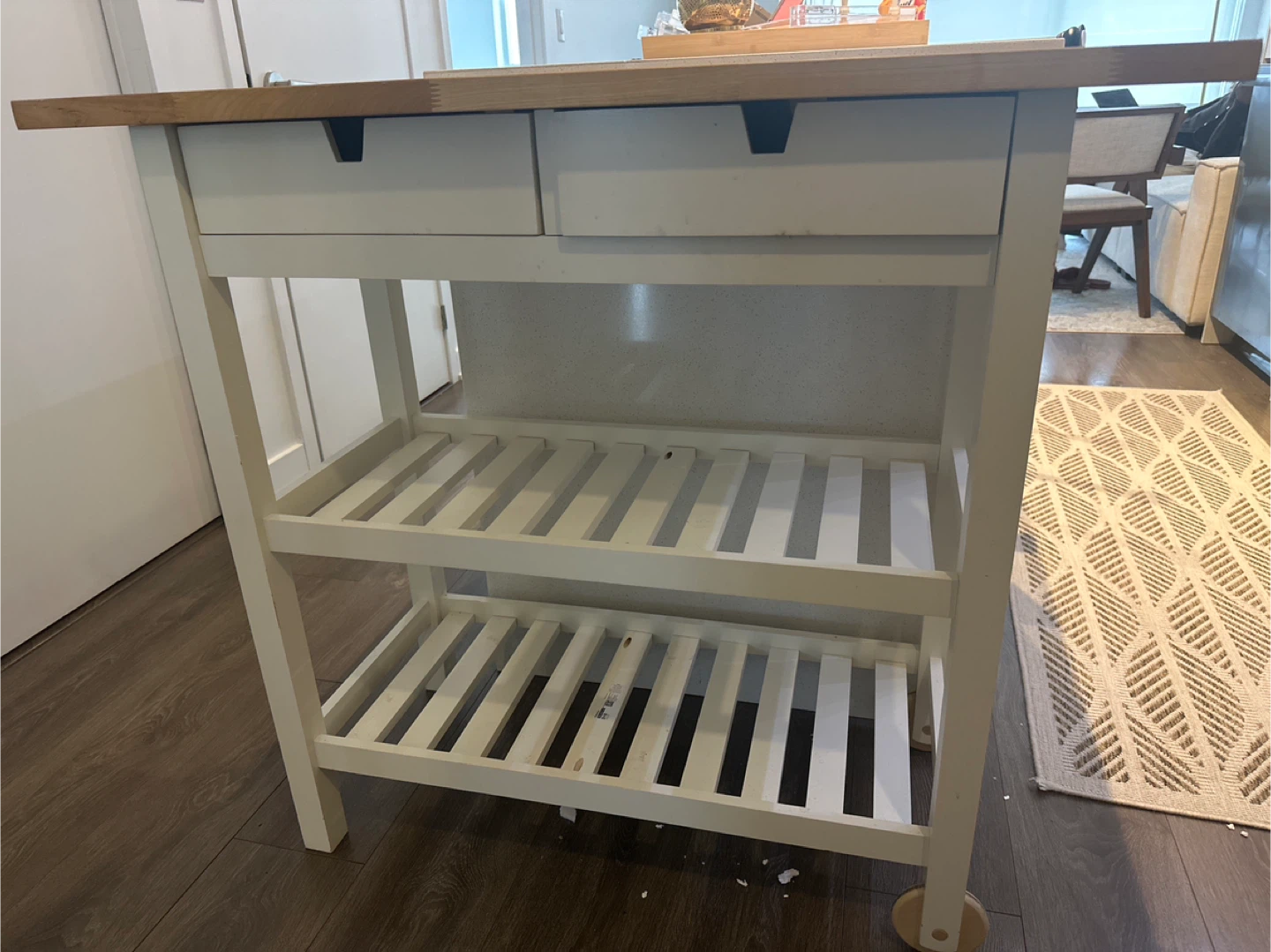 Kitchen Island Cart with 2 Drawers Ikea