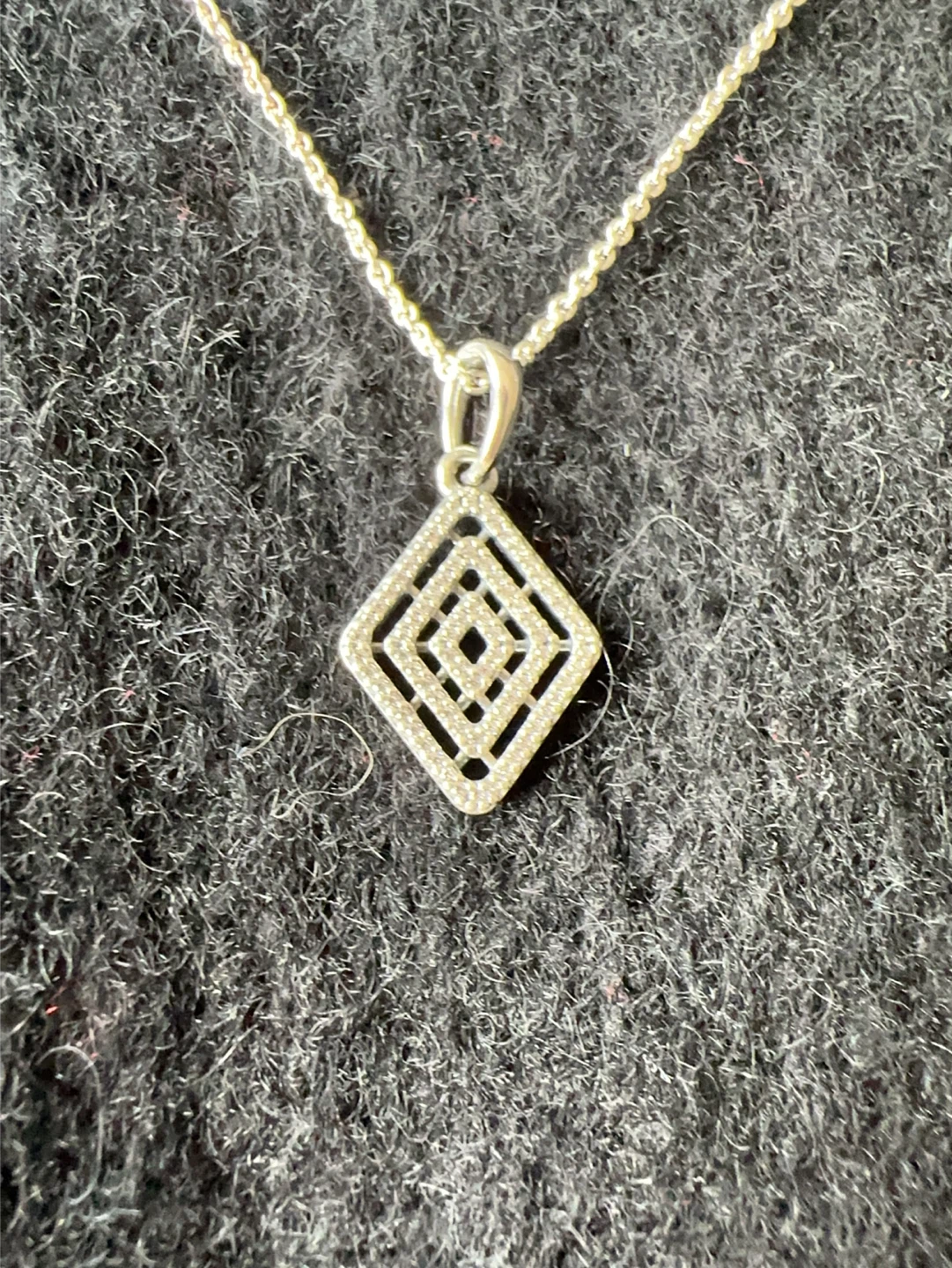 Pandora Sterling Silver Geometric Diamond Necklace - photo 3
