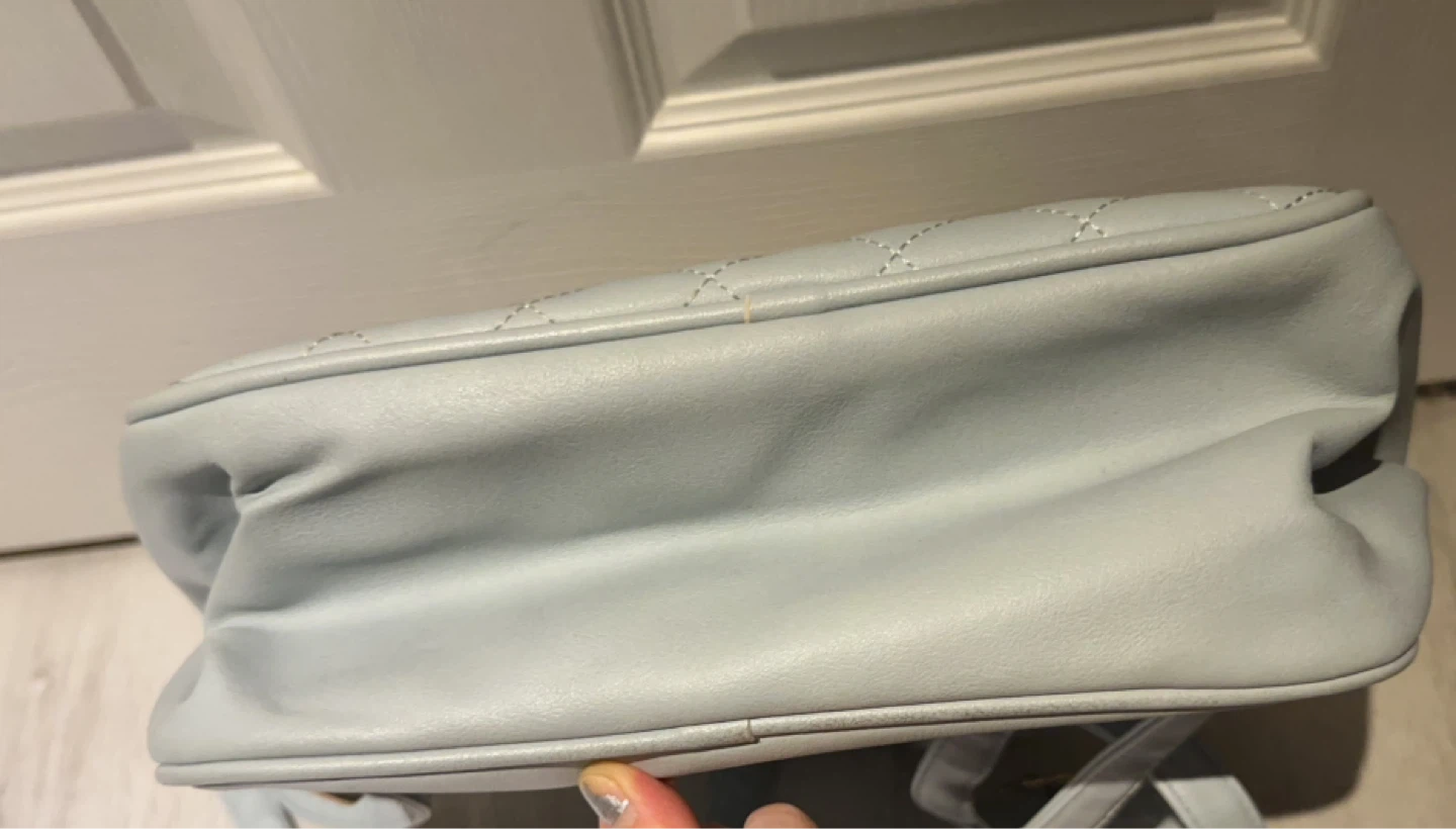 Aldo Light Blue Quilted Backpack with the removable - photo 4