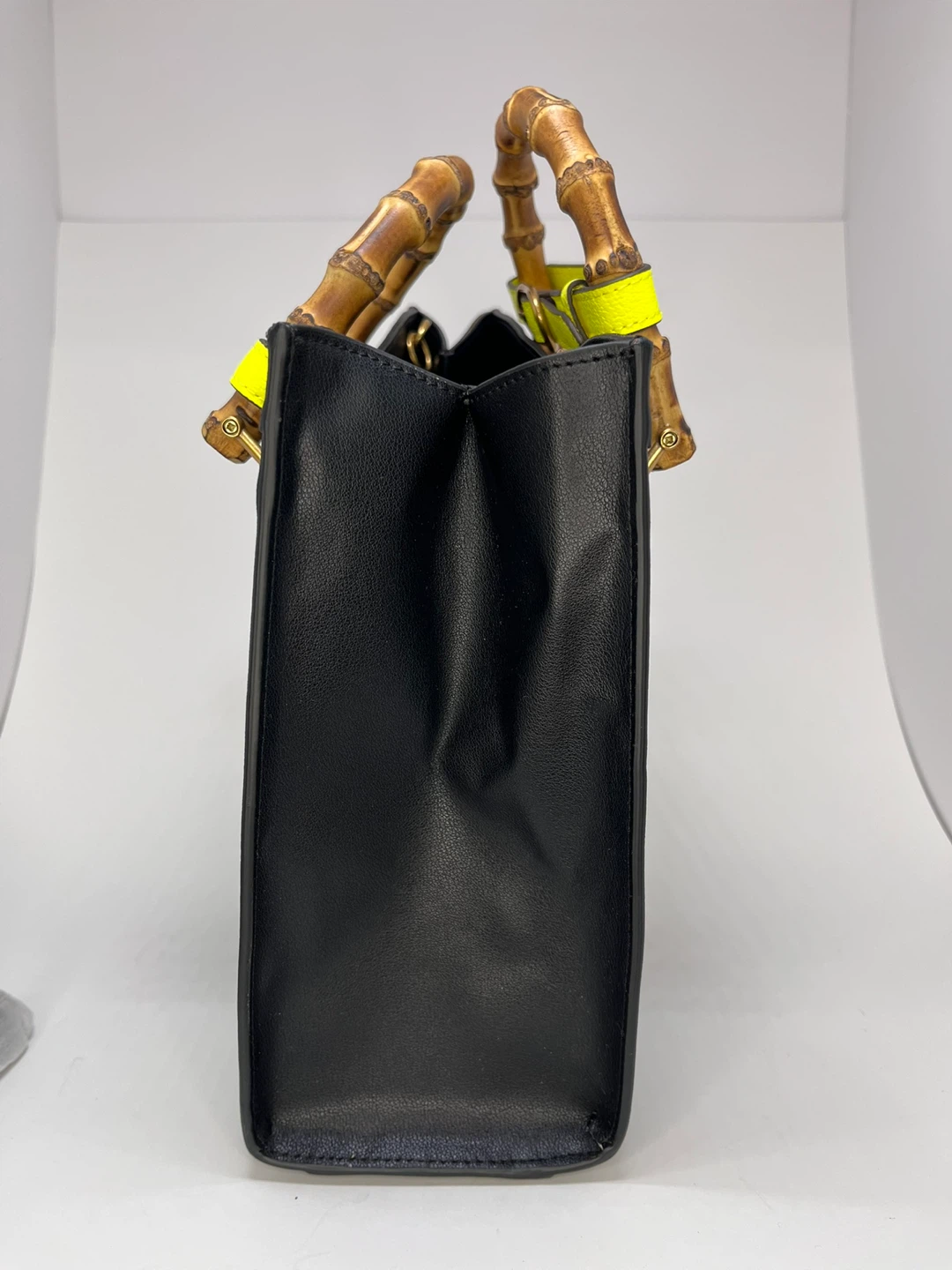 Gucci Black Leather Bamboo Handle Tote Bag - photo 3