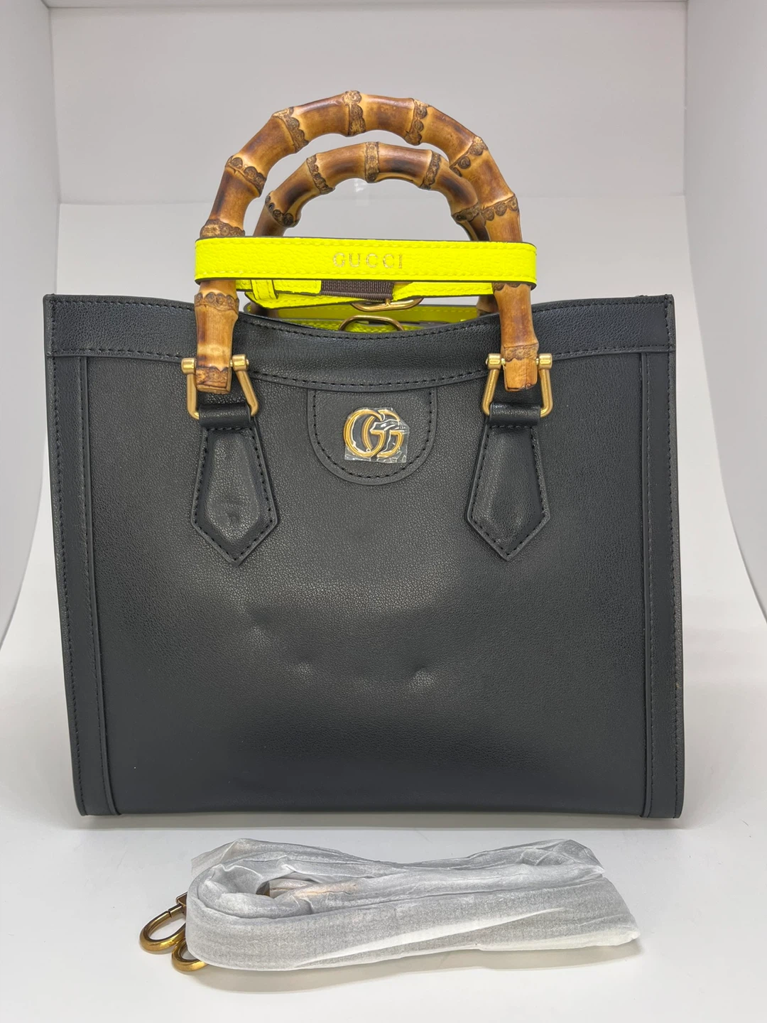 Gucci Black Leather Bamboo Handle Tote Bag - photo 2