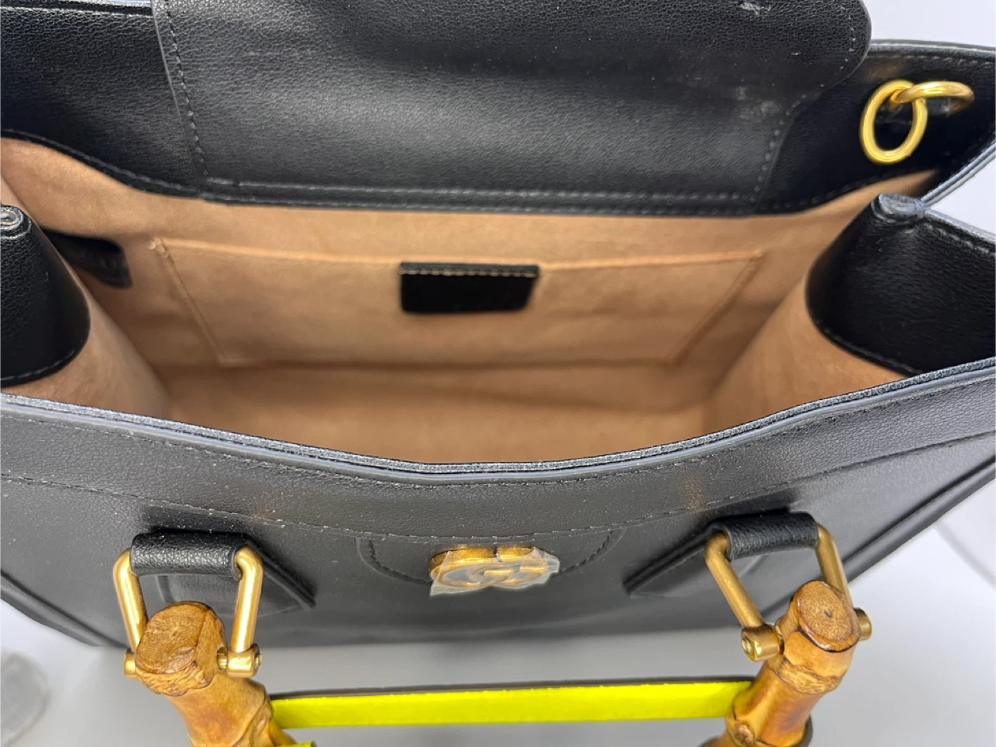 Gucci Black Leather Bamboo Handle Tote Bag - photo 4