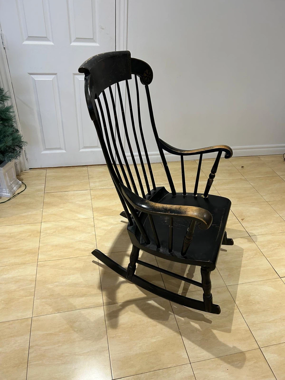 Black Wooden Rocking Chair - photo 2