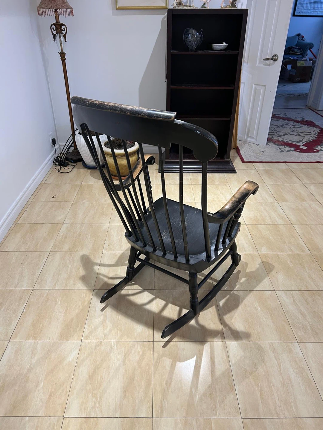 Black Wooden Rocking Chair - photo 3