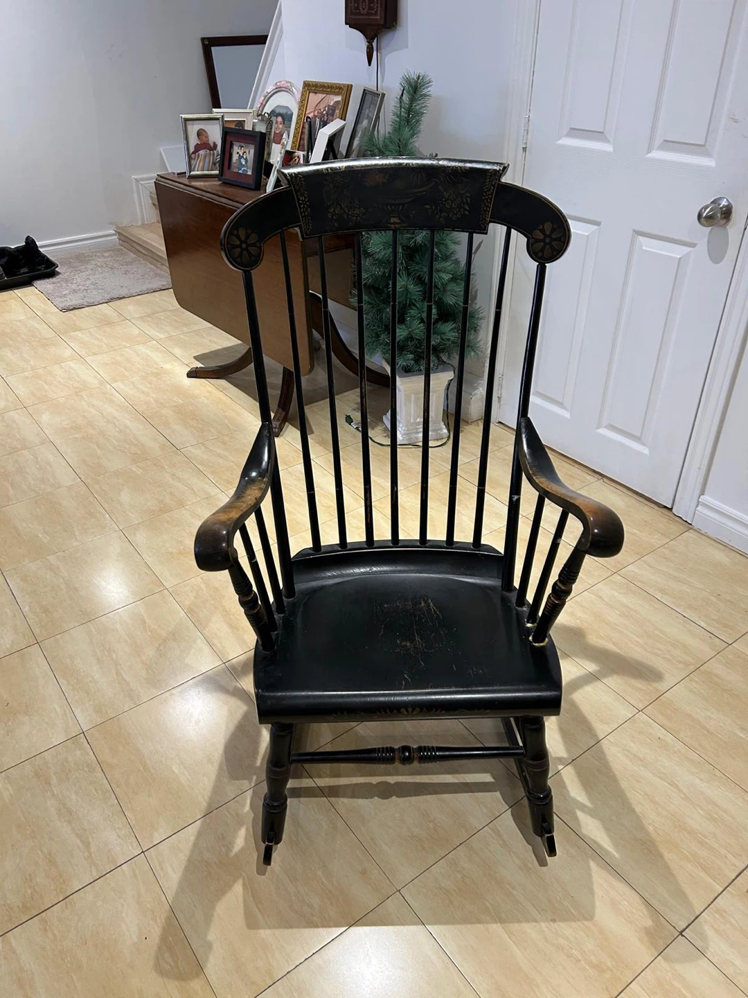 Black Wooden Rocking Chair