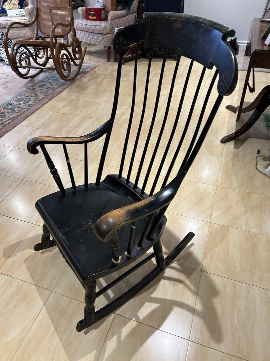 Black Wooden Rocking Chair - photo 4