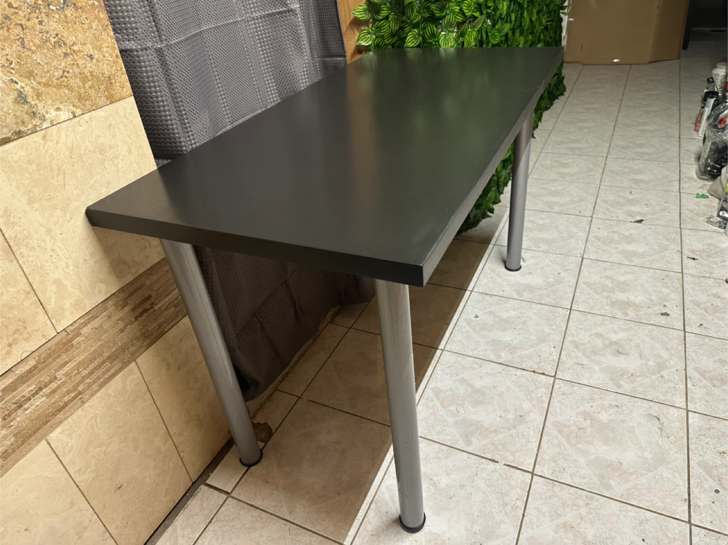 Black Rectangular Table with Metal Legs - photo 2