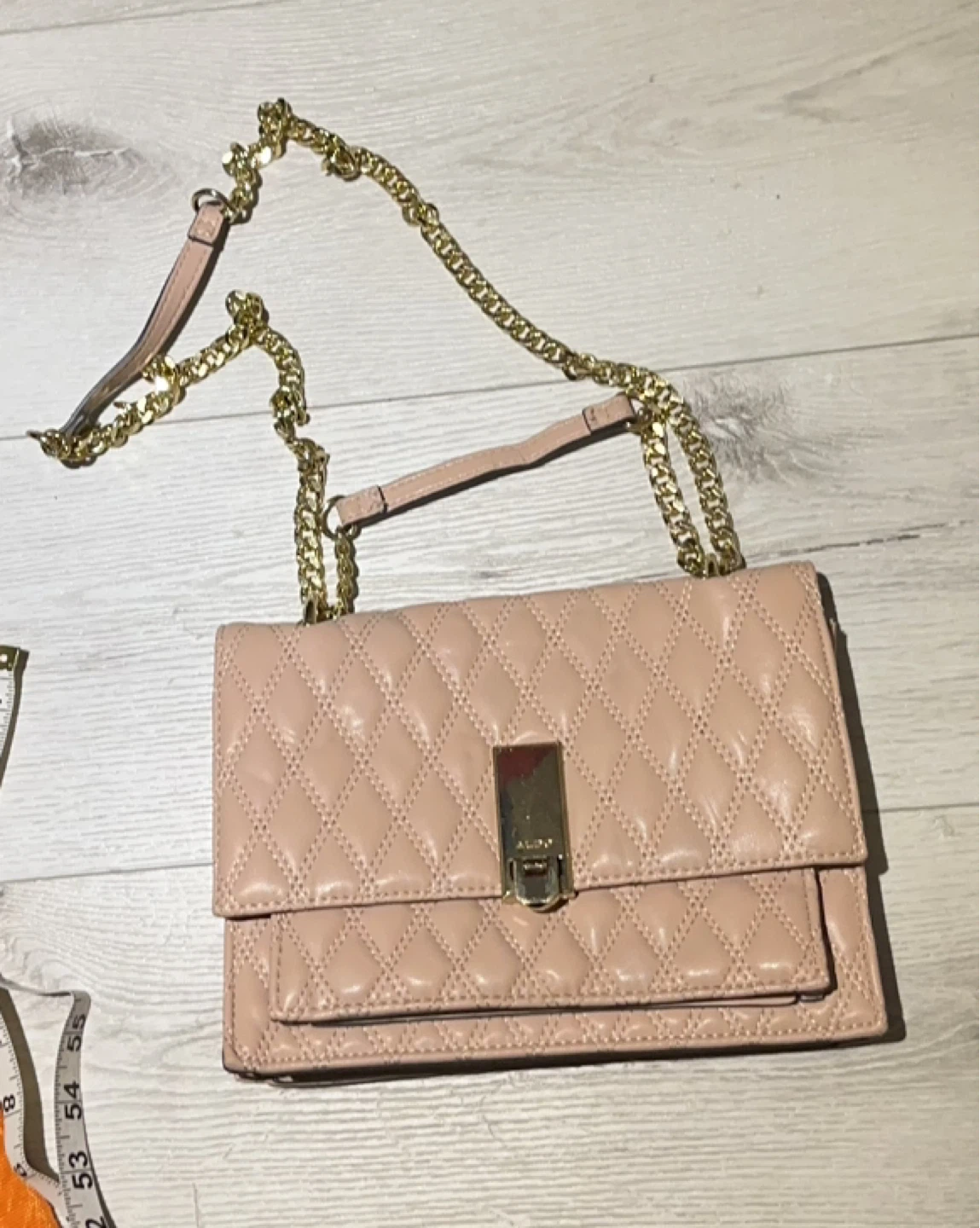 ALDO Quilted Chain Shoulder Bag - Blush Pink