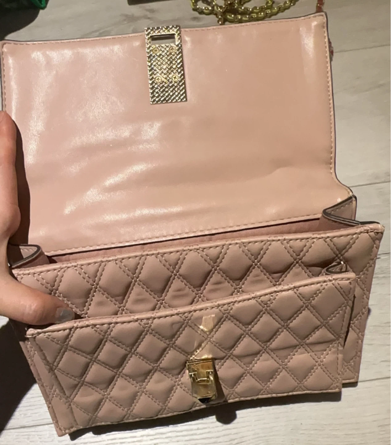 ALDO Quilted Chain Shoulder Bag - Blush Pink - photo 2