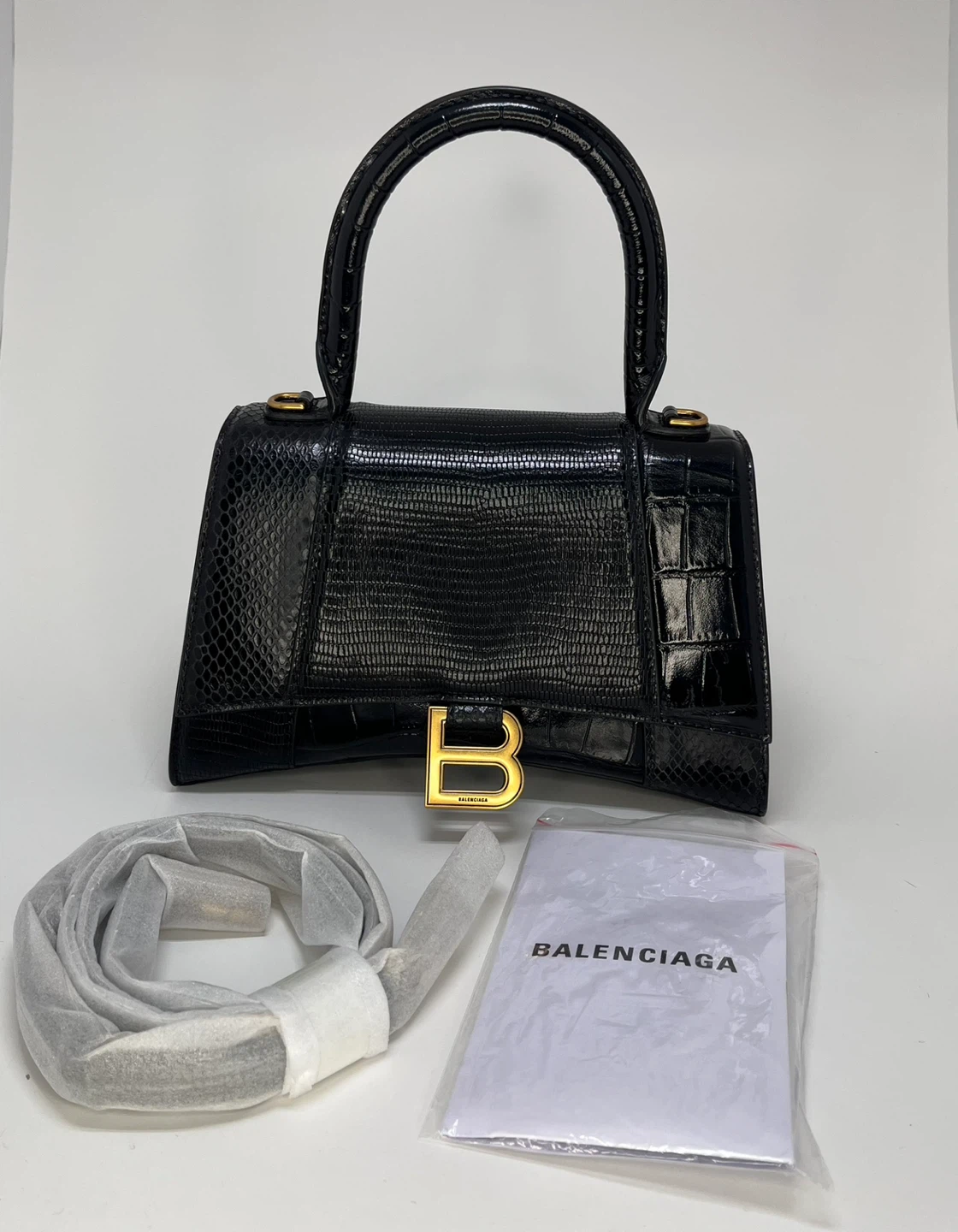 Balenciaga Black Leather Top Handle Bag