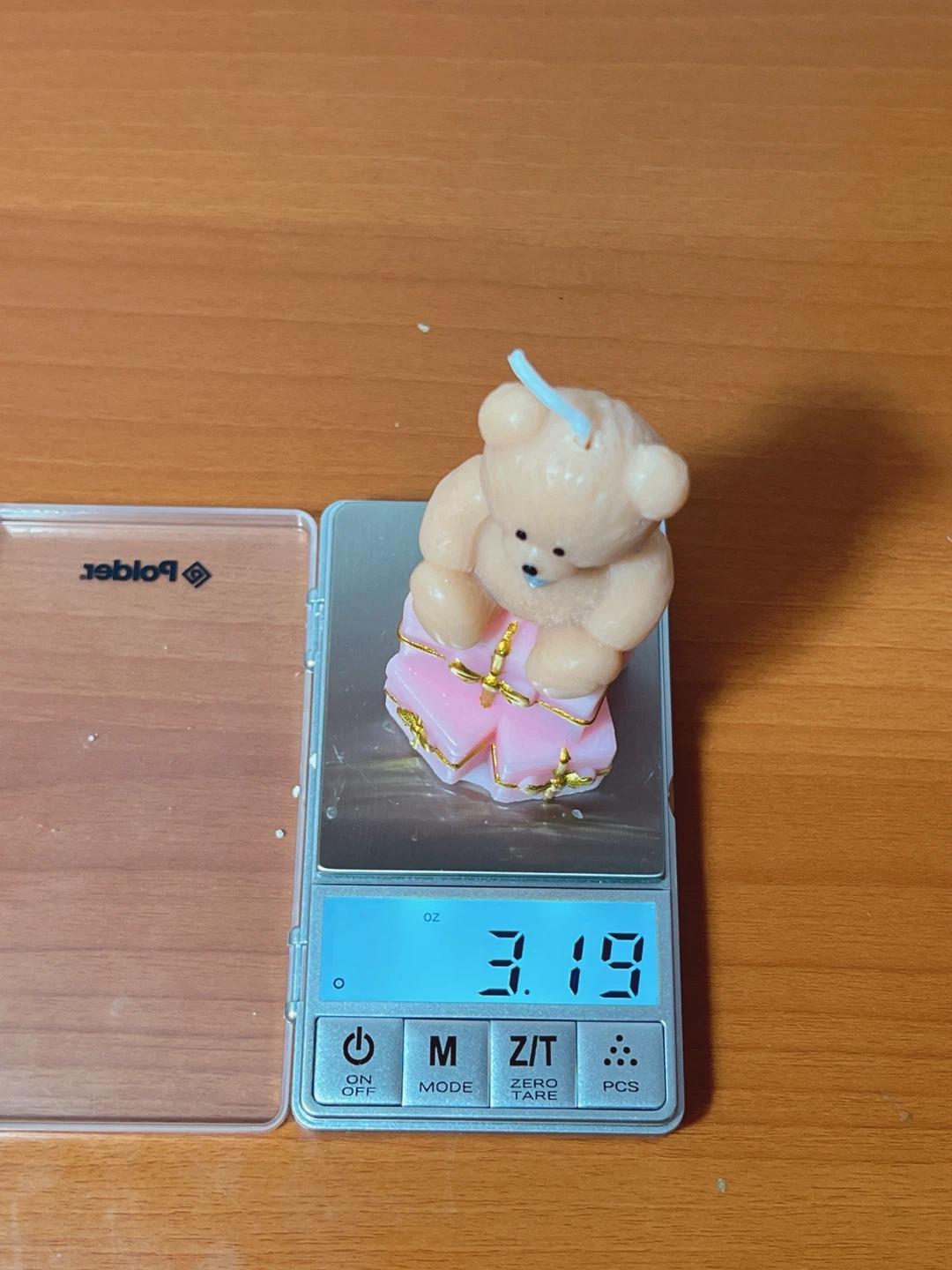 Handmade Teddy Bear Candle on Pink Gift Boxes - photo 5
