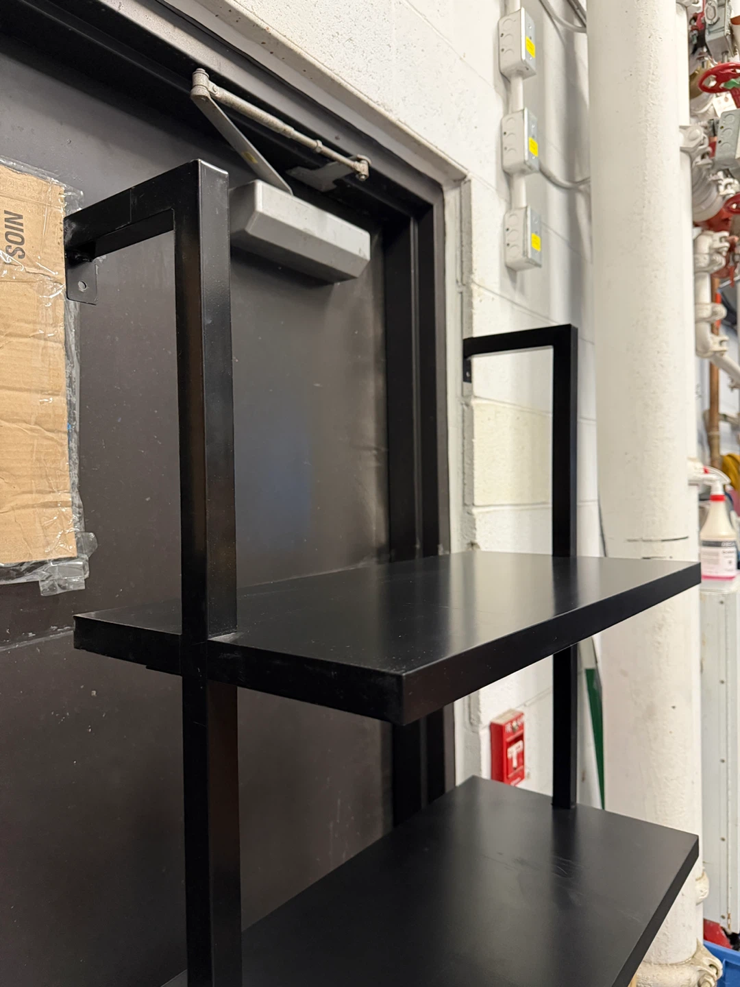 Black Metal 5-Shelf Leaning Bookshelf - photo 3