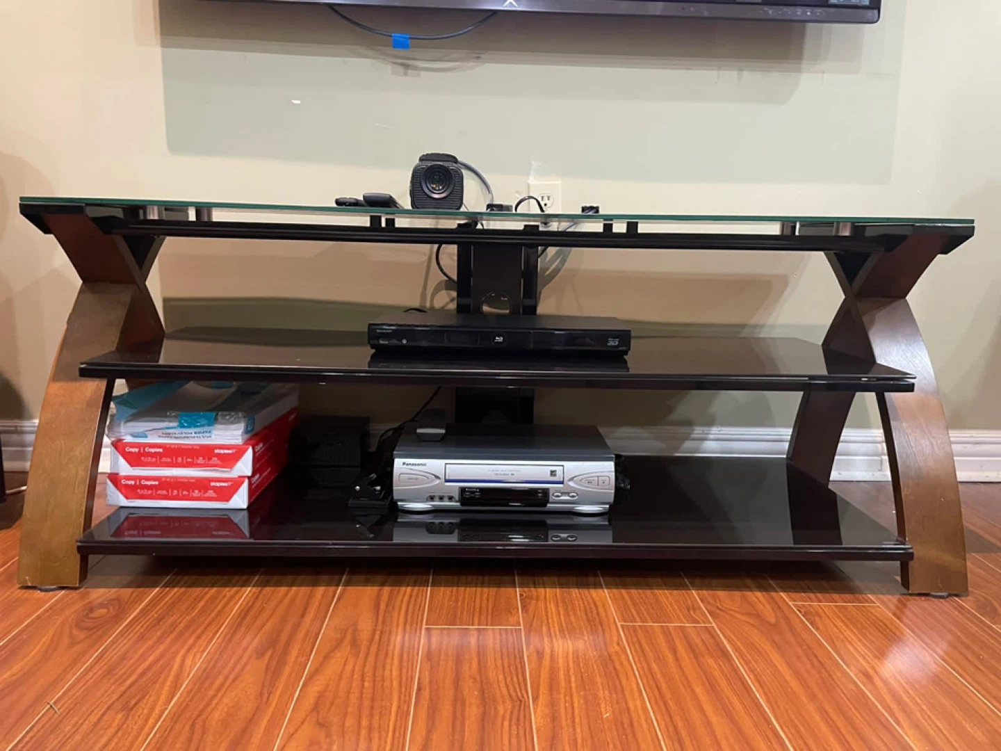 Glass and Wood Media Console