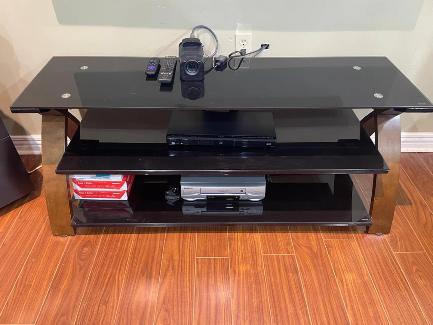 Glass and Wood Media Console - photo 3
