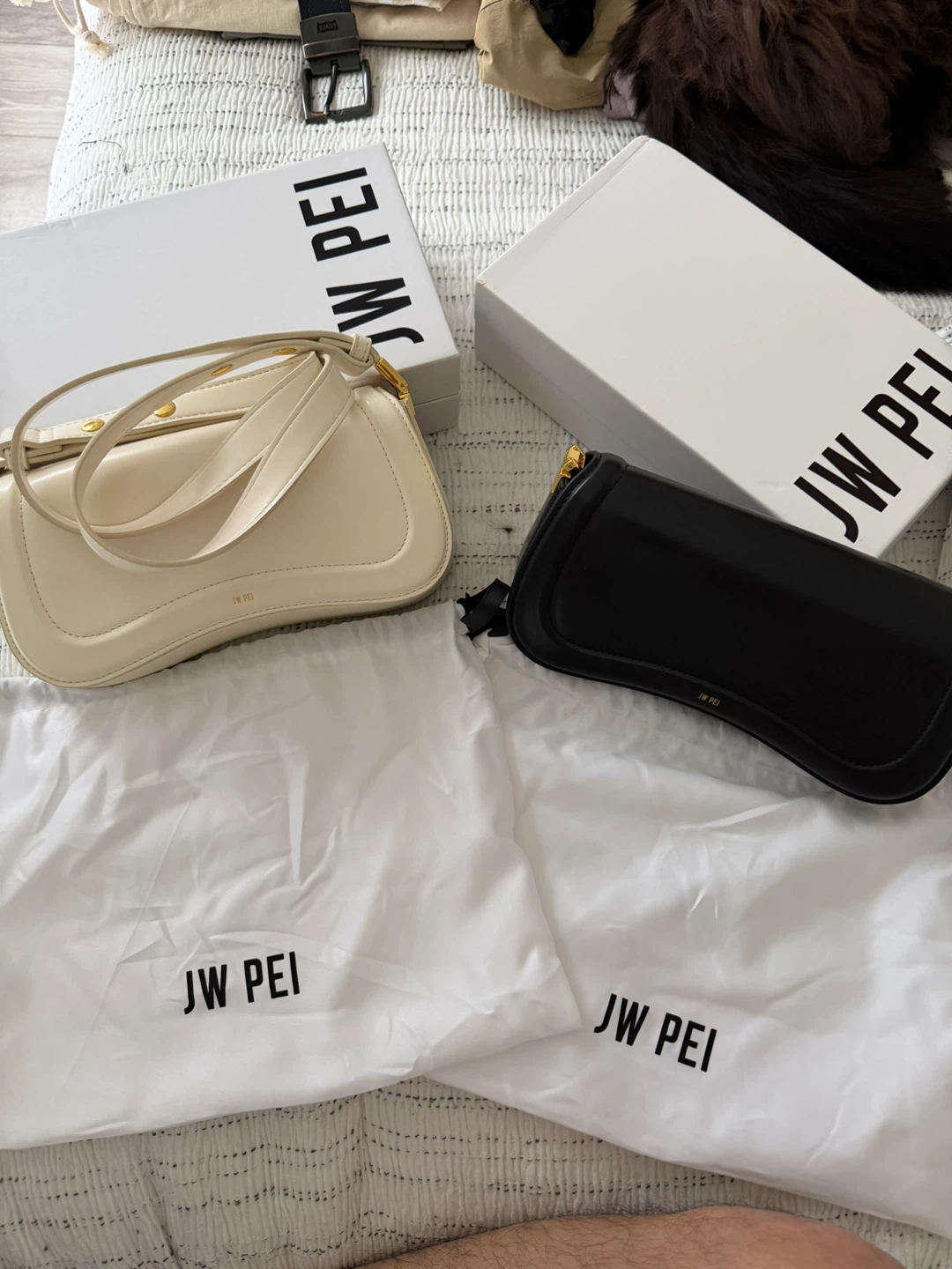 JW Pei Shoulder Bag - Black and Cream