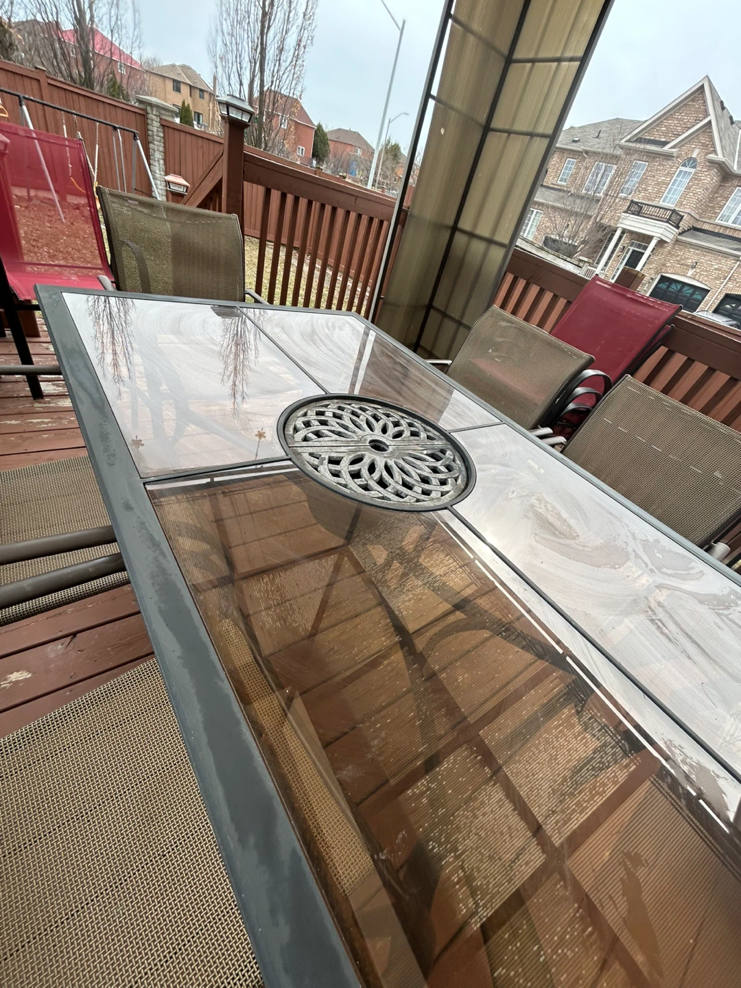 Glass Top Patio Dining Table with 5 Chairs - photo 5