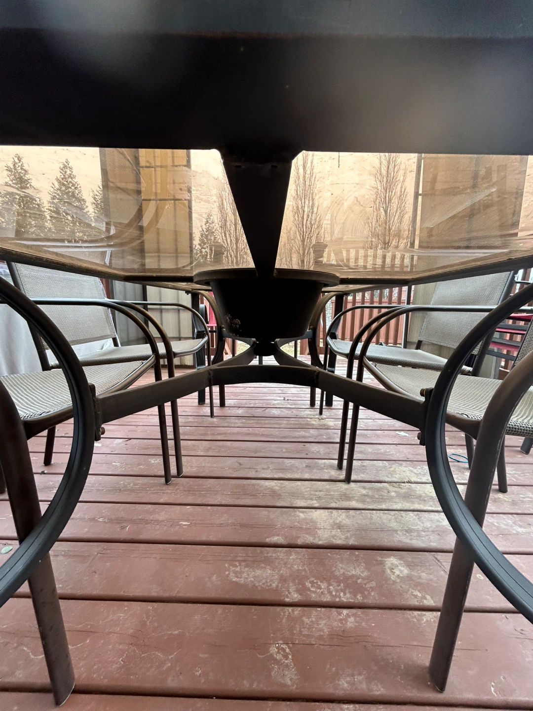 Glass Top Patio Dining Table with 5 Chairs - photo 2