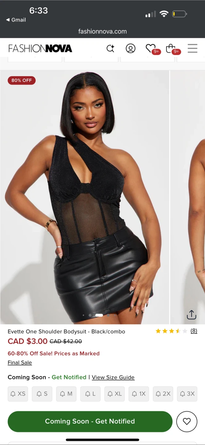 Fashion Nova Evette One Shoulder Bodysuit