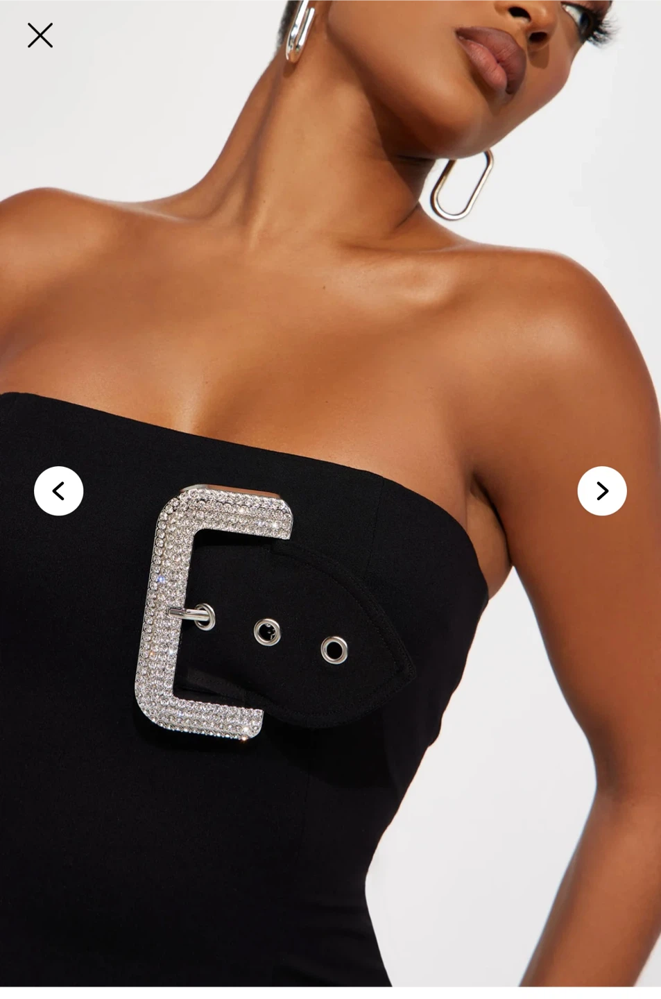 Fashion Nova Black Strapless Mini Dress with Buckle Detail - photo 3