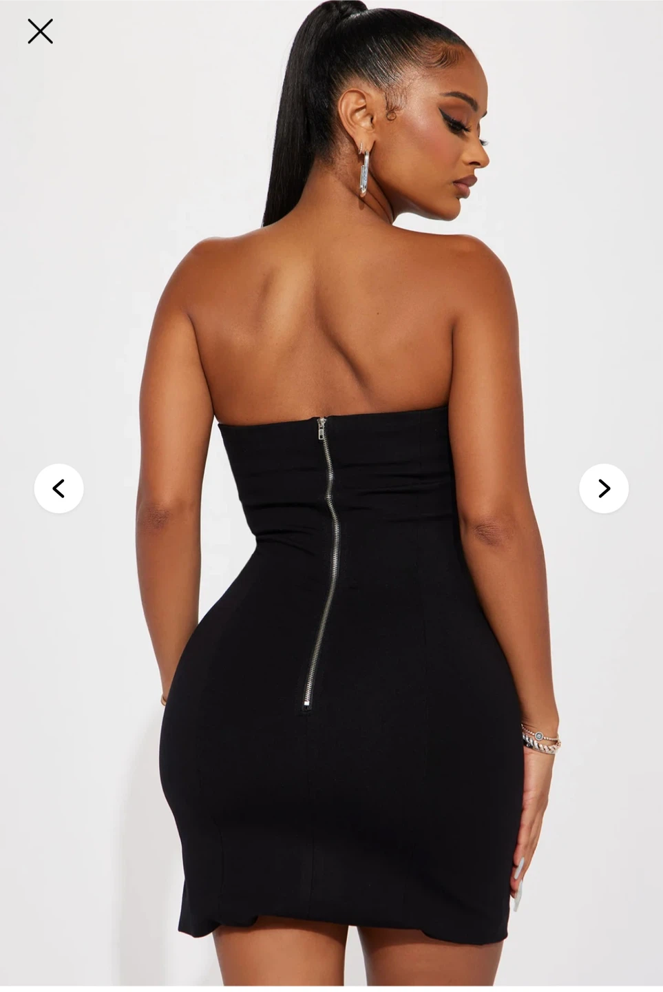 Fashion Nova Black Strapless Mini Dress with Buckle Detail - photo 2
