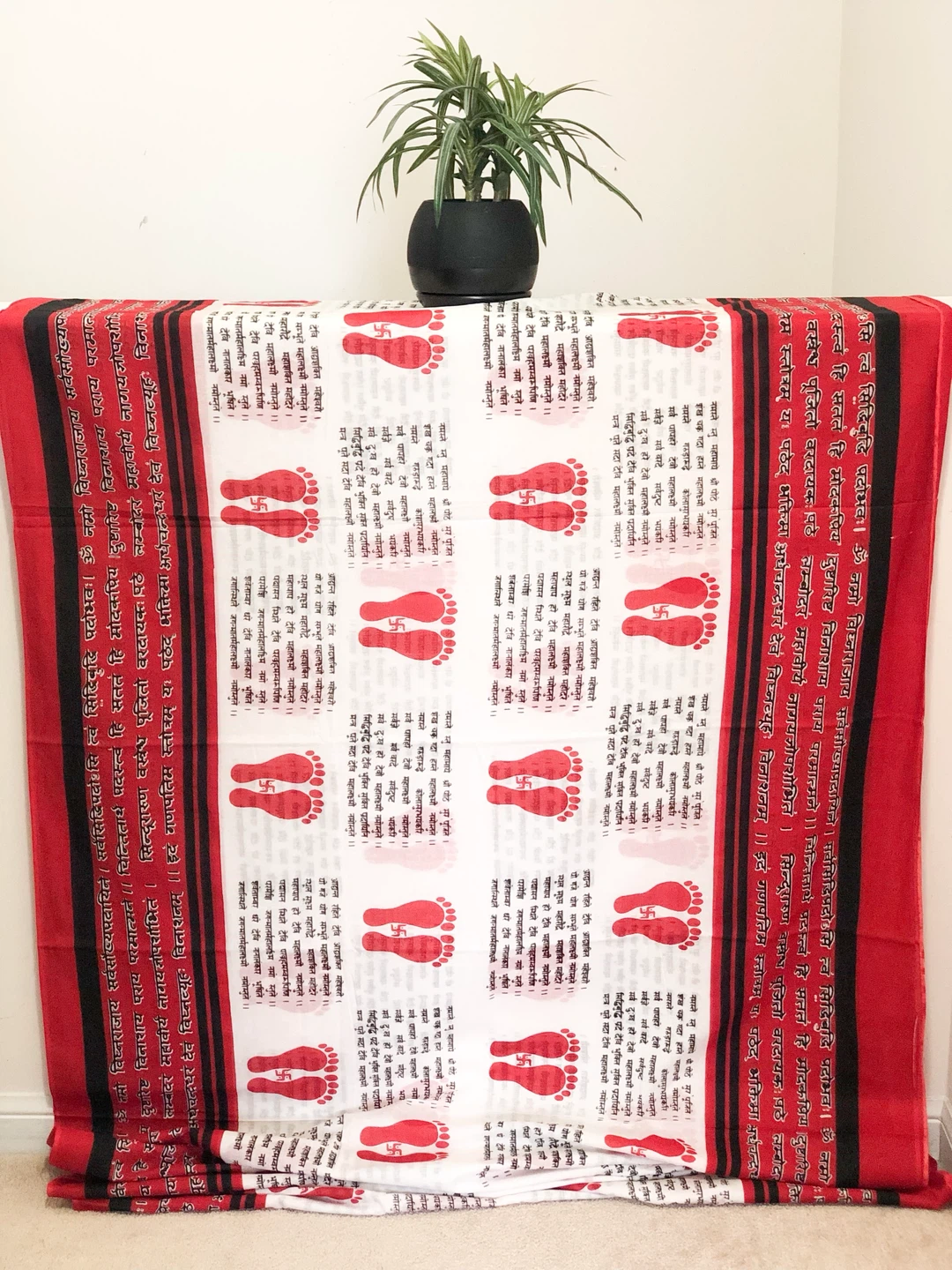 Maa Lakshmi footprint cotton mulmul saree