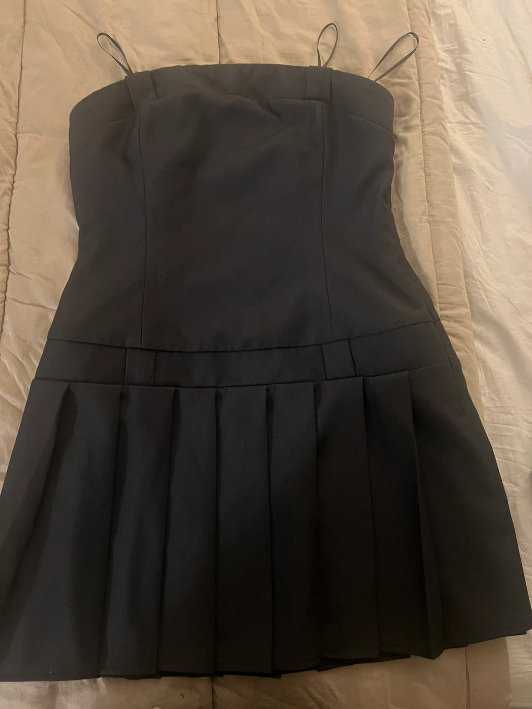 Pleated Drop Waist Minidress - photo 2