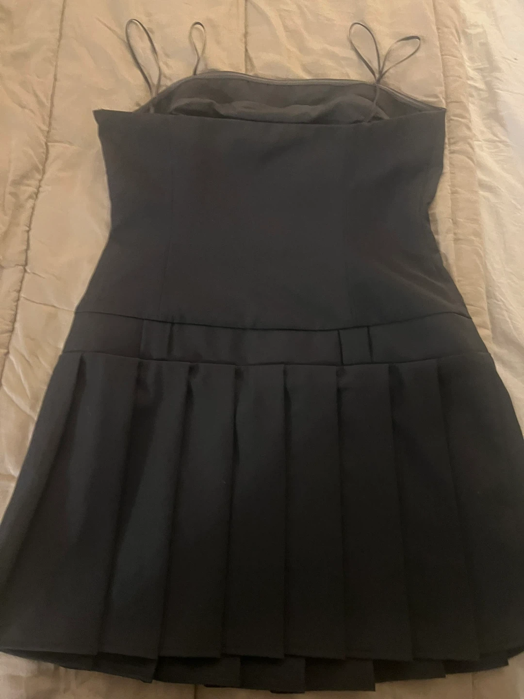 Pleated Drop Waist Minidress