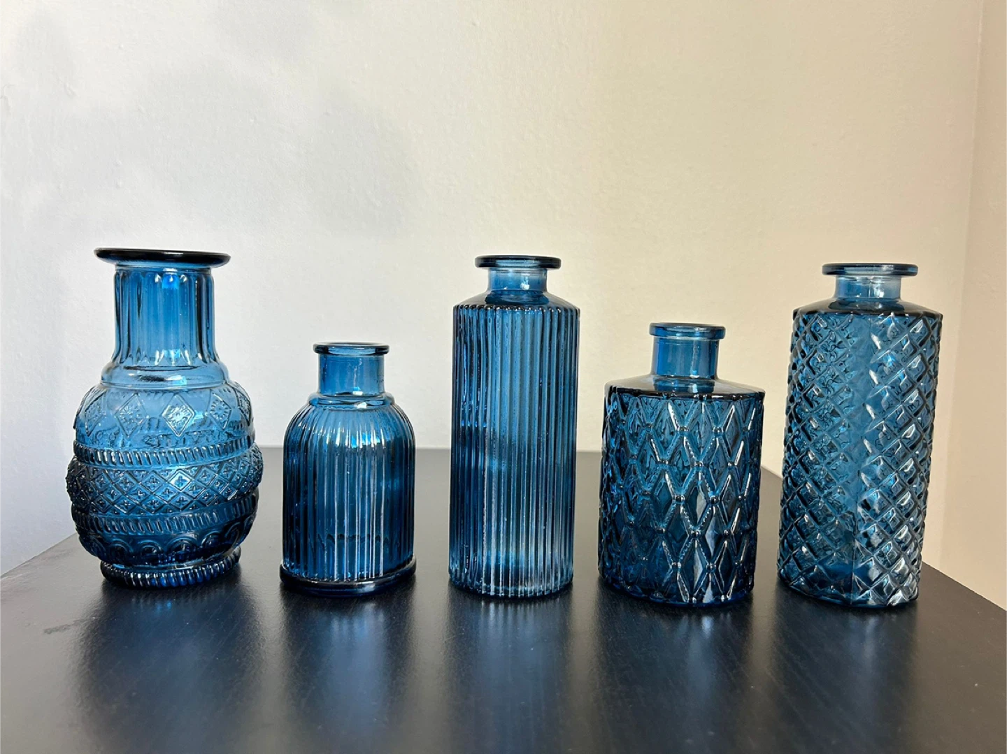 Set of 24 pcs Blue Glass Vases