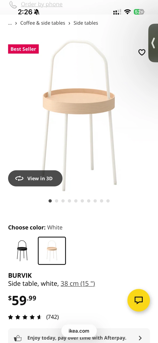 IKEA BURVIK Side Table White