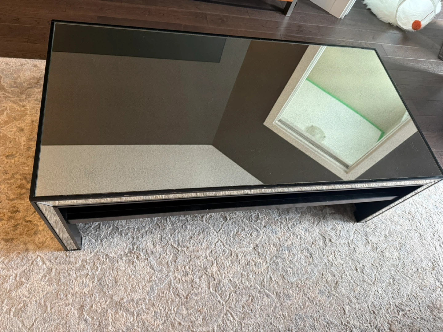 Pottery barn Mirrored Coffee Table with Shelf