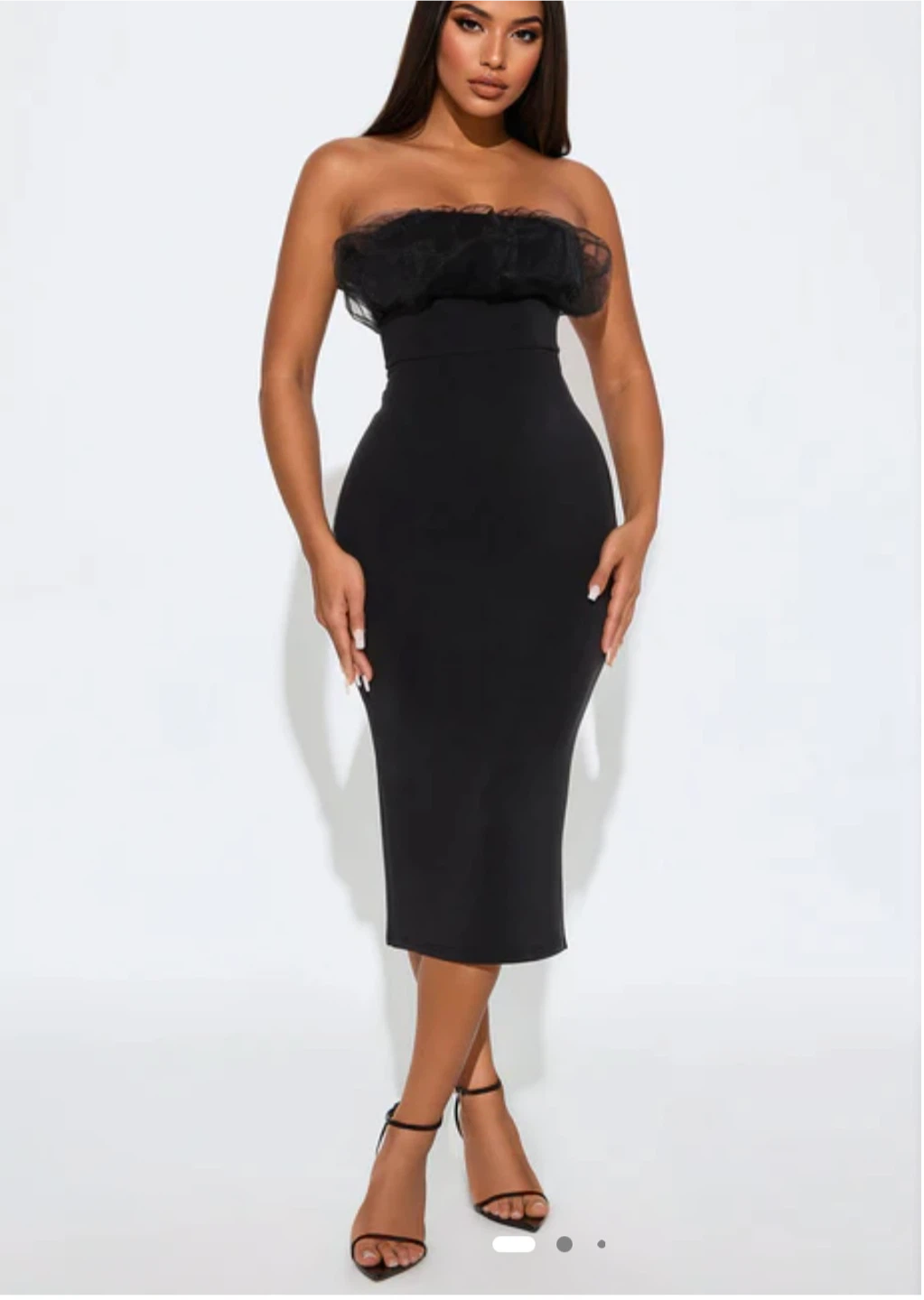Black Strapless Tulle Bust Dress - photo 2