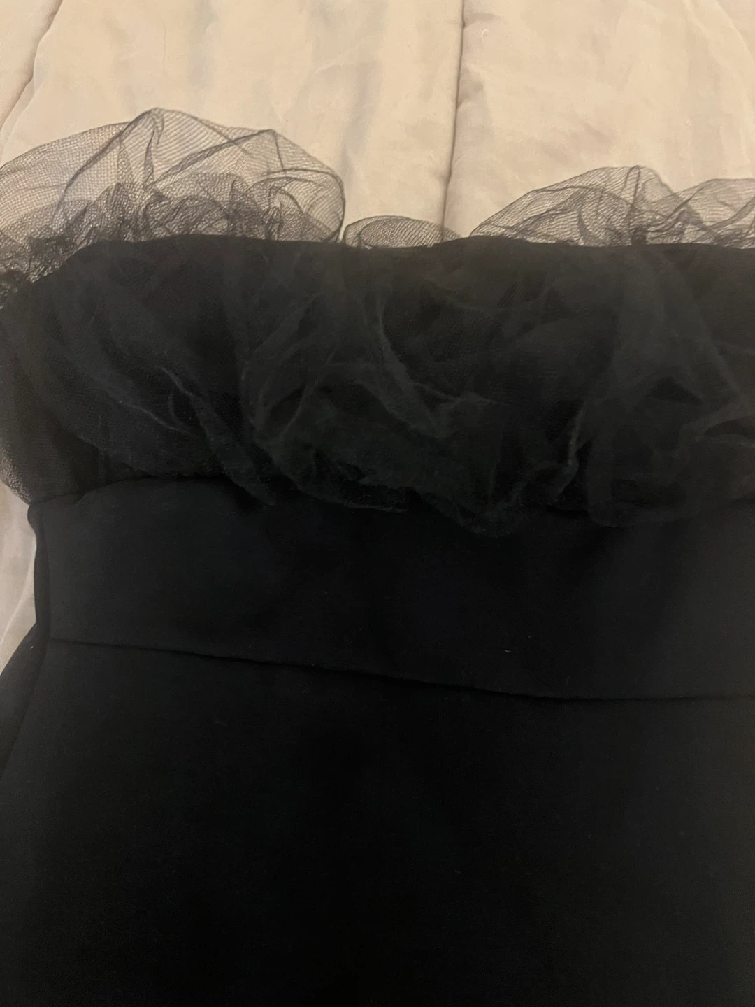 Black Strapless Tulle Bust Dress - photo 3